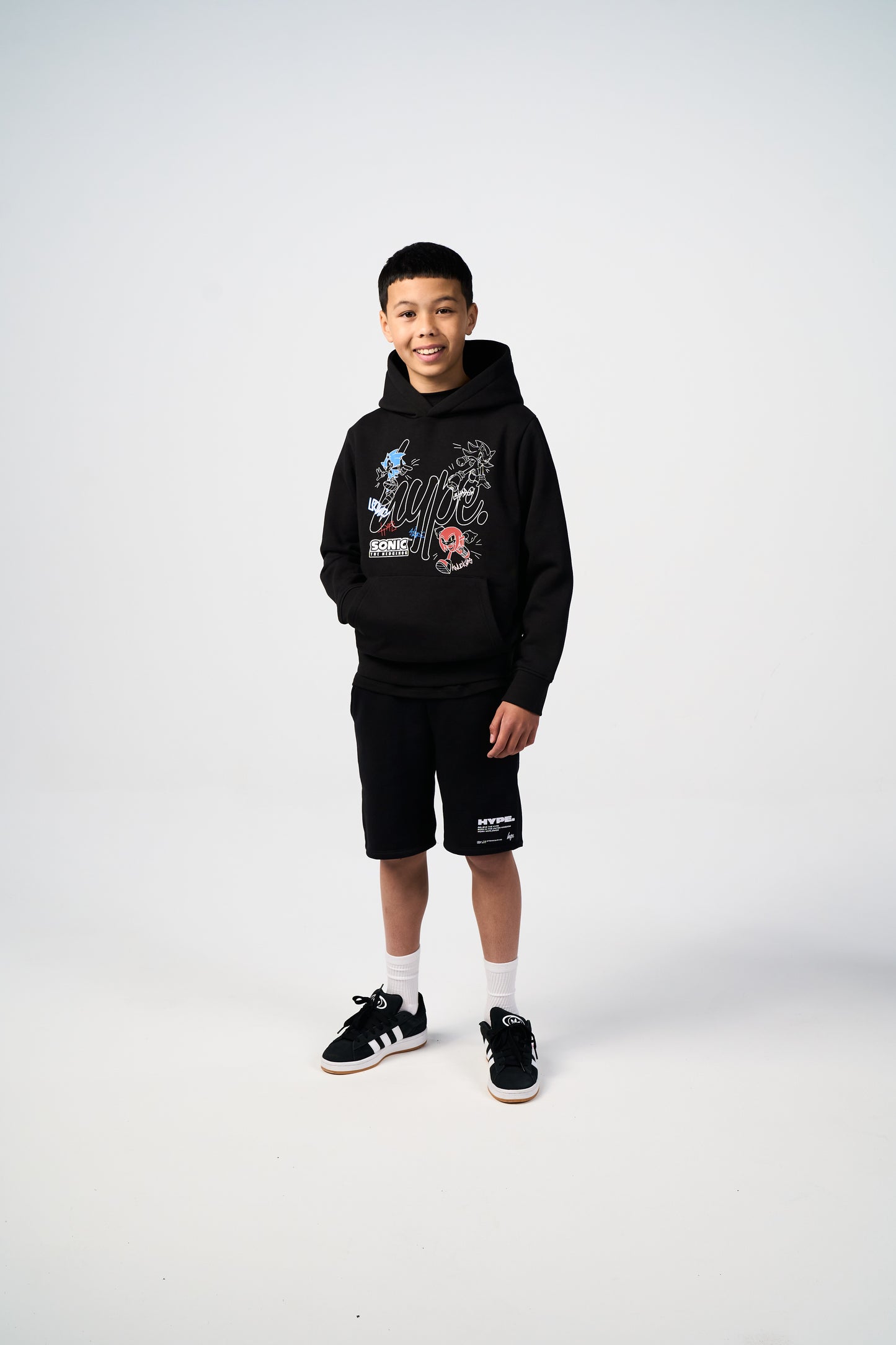 Hype x Sonic The Hedgehog™ Boys Black Sonic Stamp Hoodie