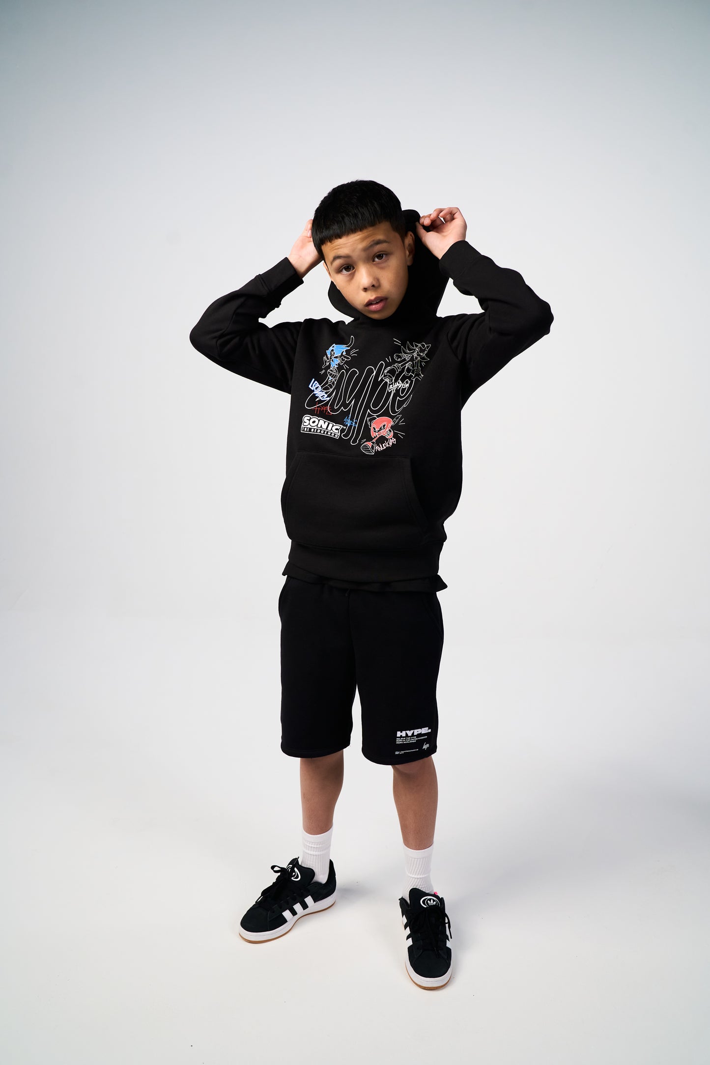 Hype x Sonic The Hedgehog™ Boys Black Sonic Stamp Hoodie