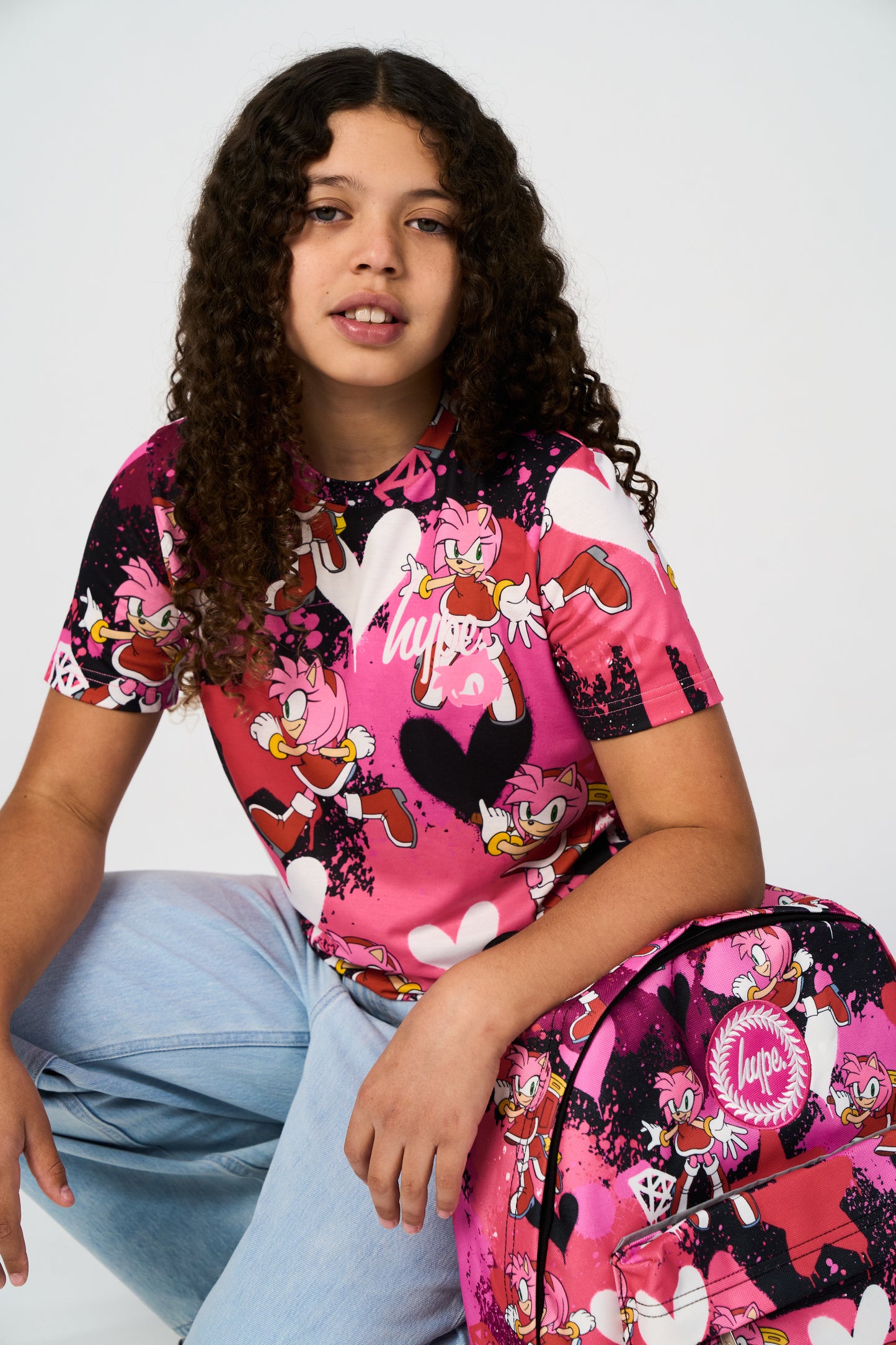 Hype x Sonic The Hedgehog™ Girls Multi Amy Rose T-Shirt
