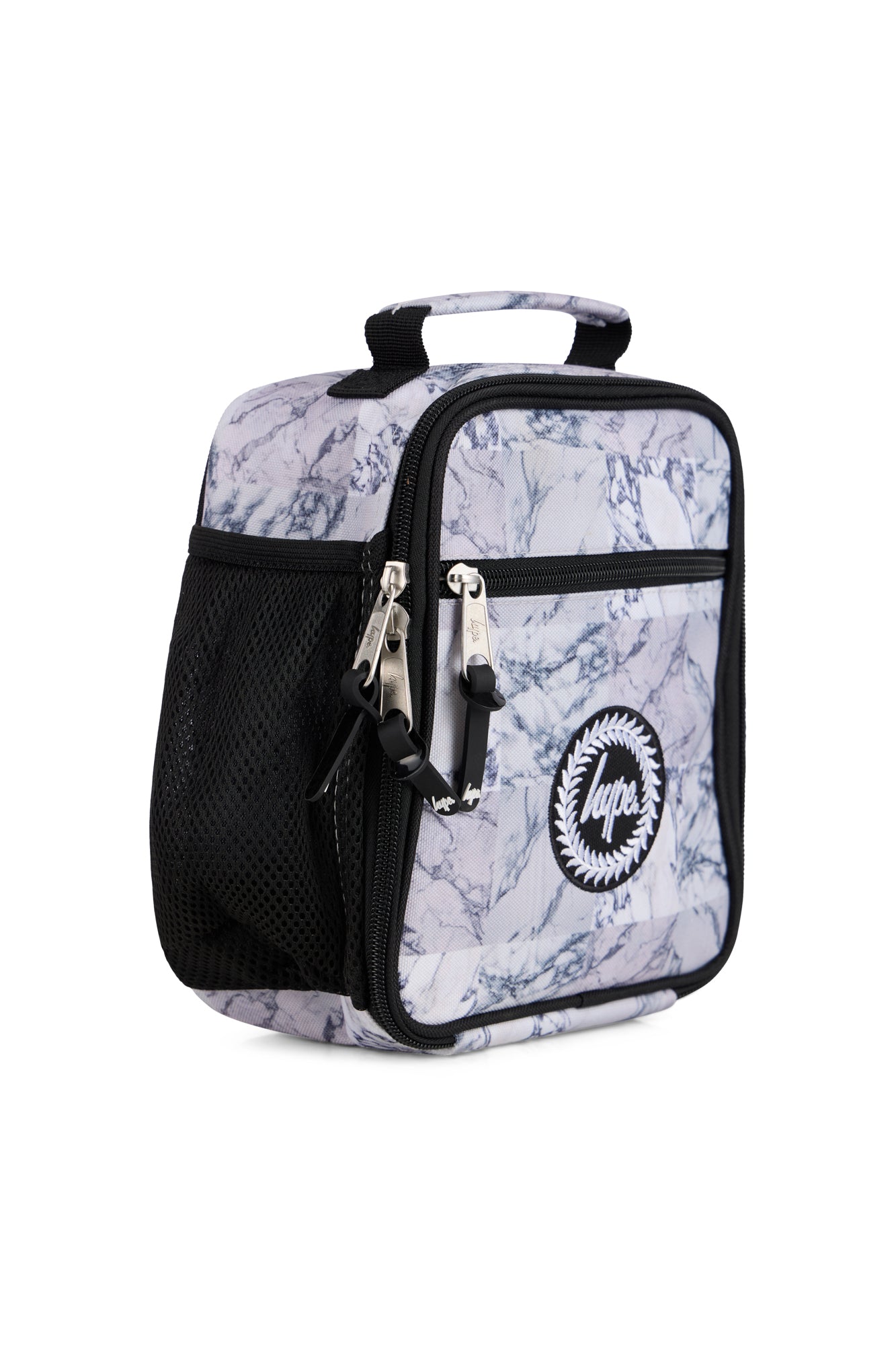 Hype Unisex White Mixed Marble Lunch Bag