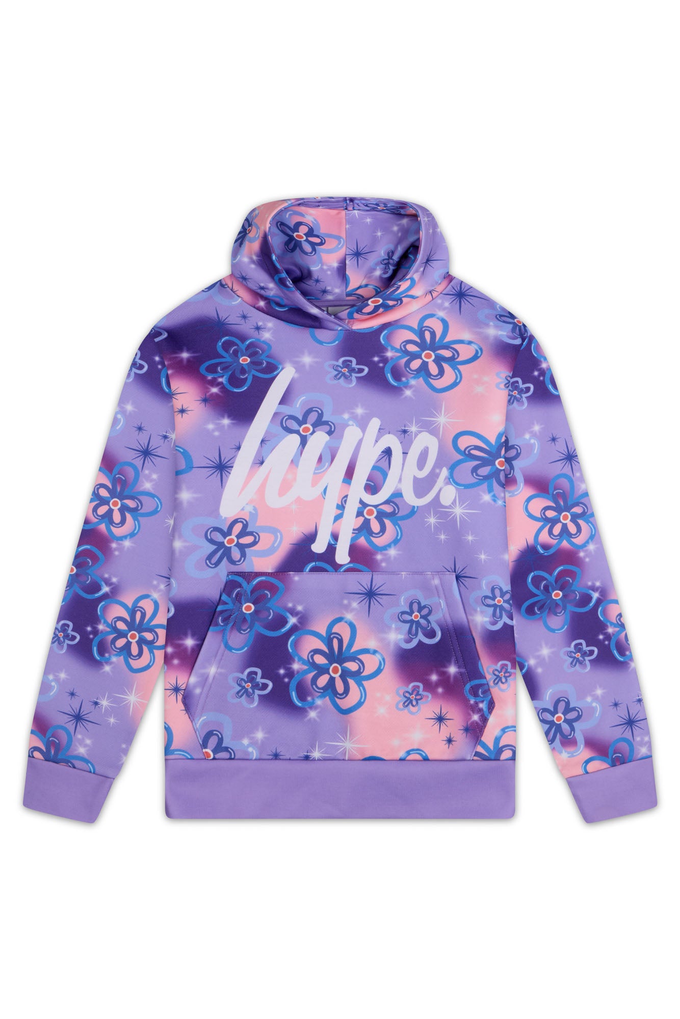 Hype Girls Purple Sparkle Flower Hoodie