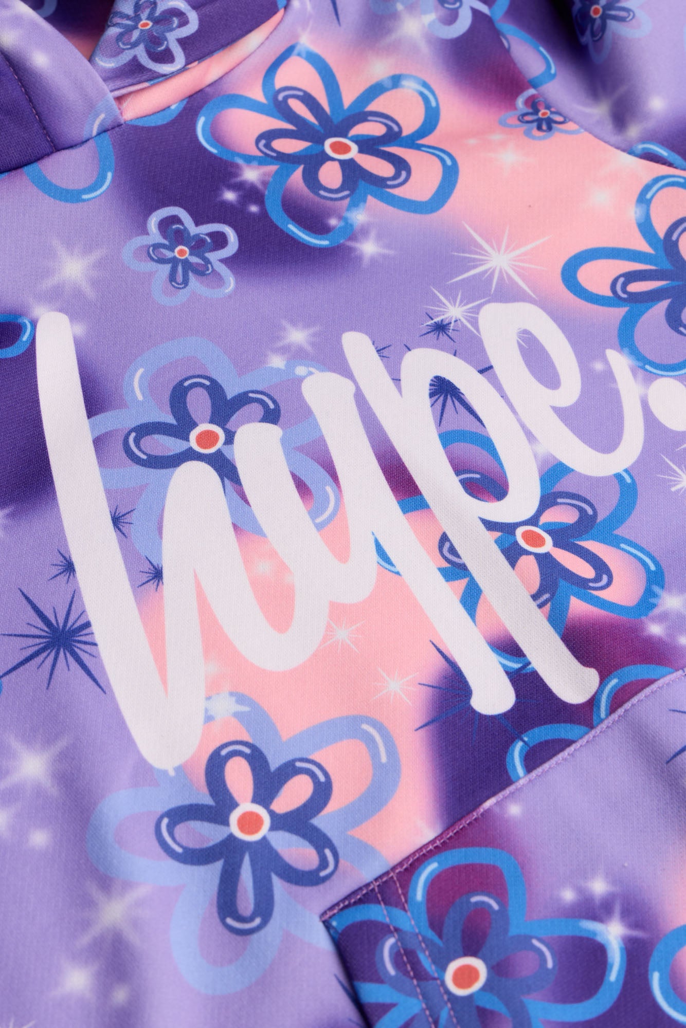 Hype Girls Purple Sparkle Flower Hoodie