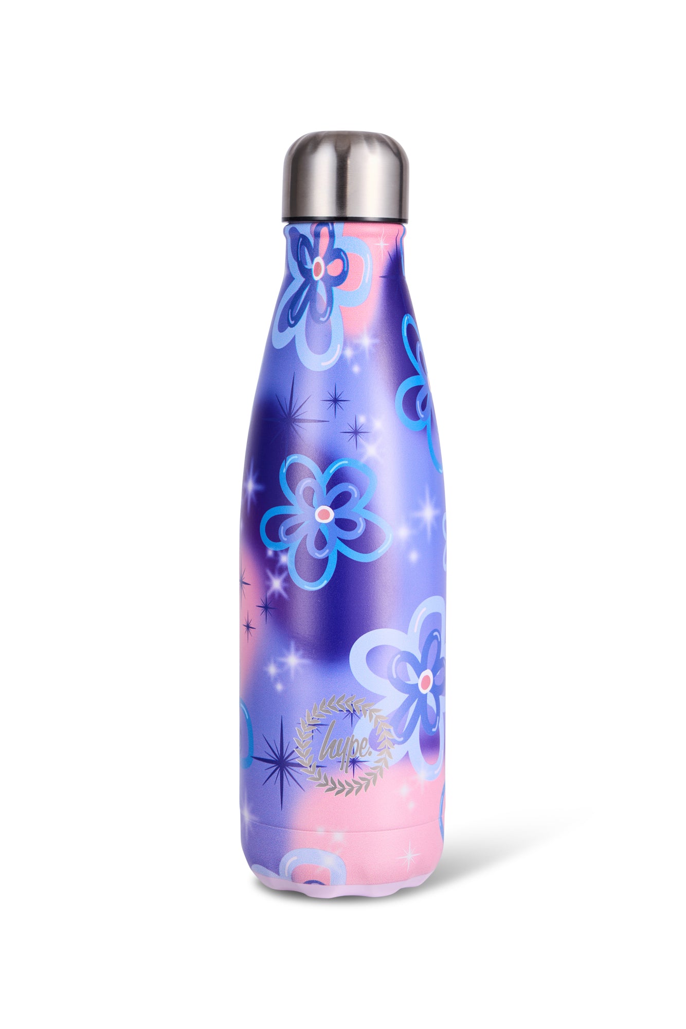 Hype Girls Purple Sparkle Flower Thermal Water Bottle