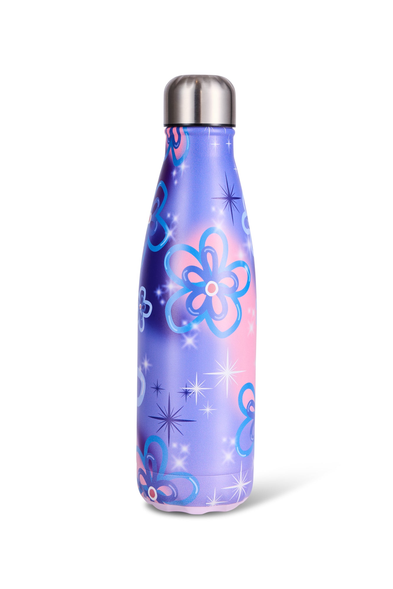 Hype Girls Purple Sparkle Flower Thermal Water Bottle
