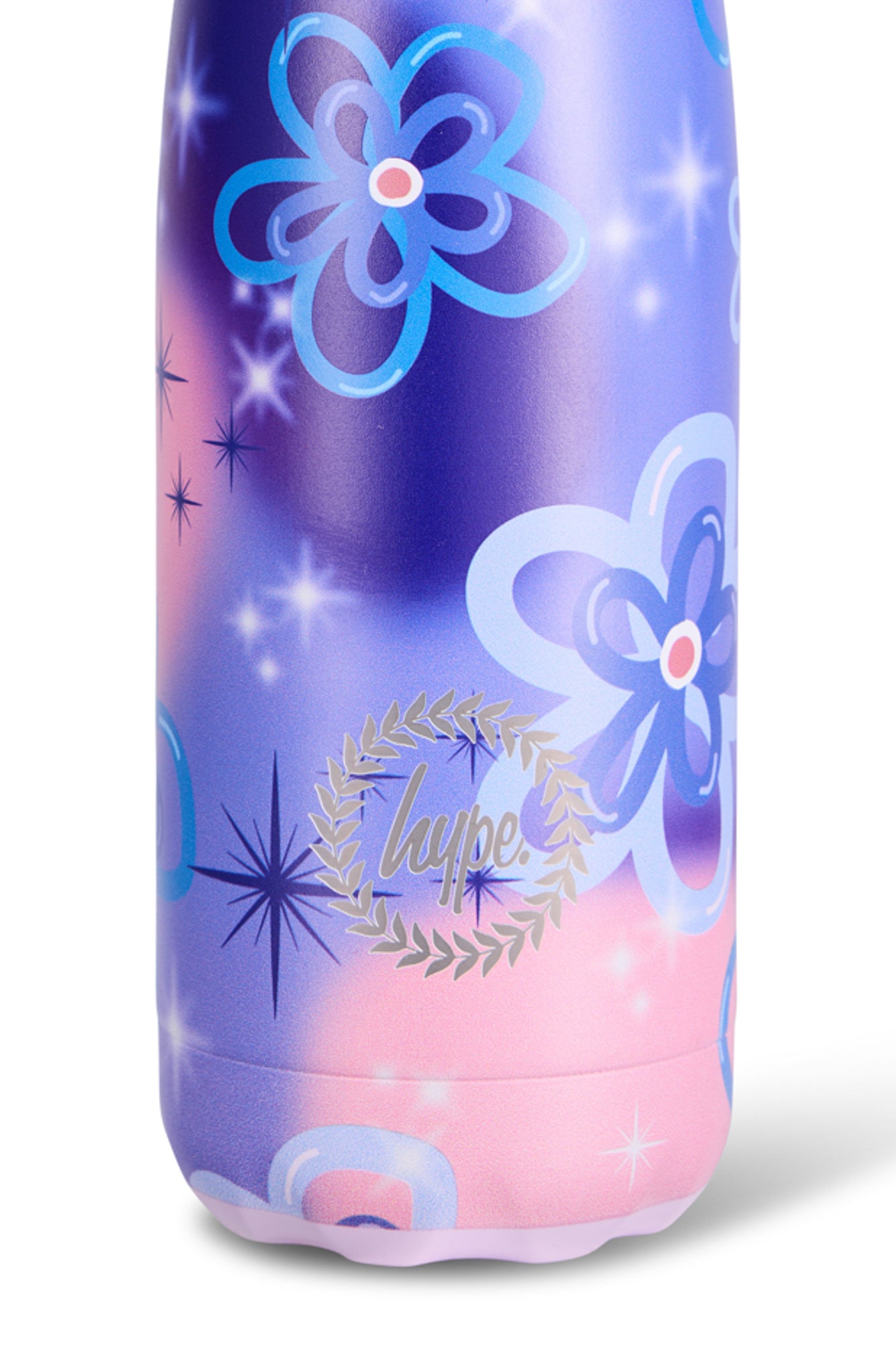 Hype Girls Purple Sparkle Flower Thermal Water Bottle