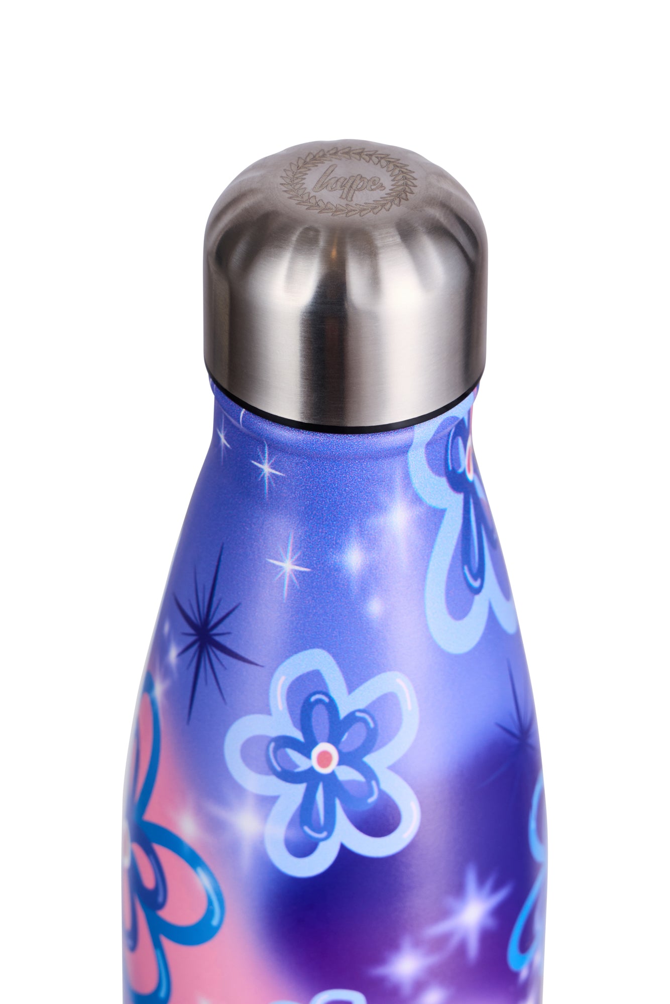 Hype Girls Purple Sparkle Flower Thermal Water Bottle