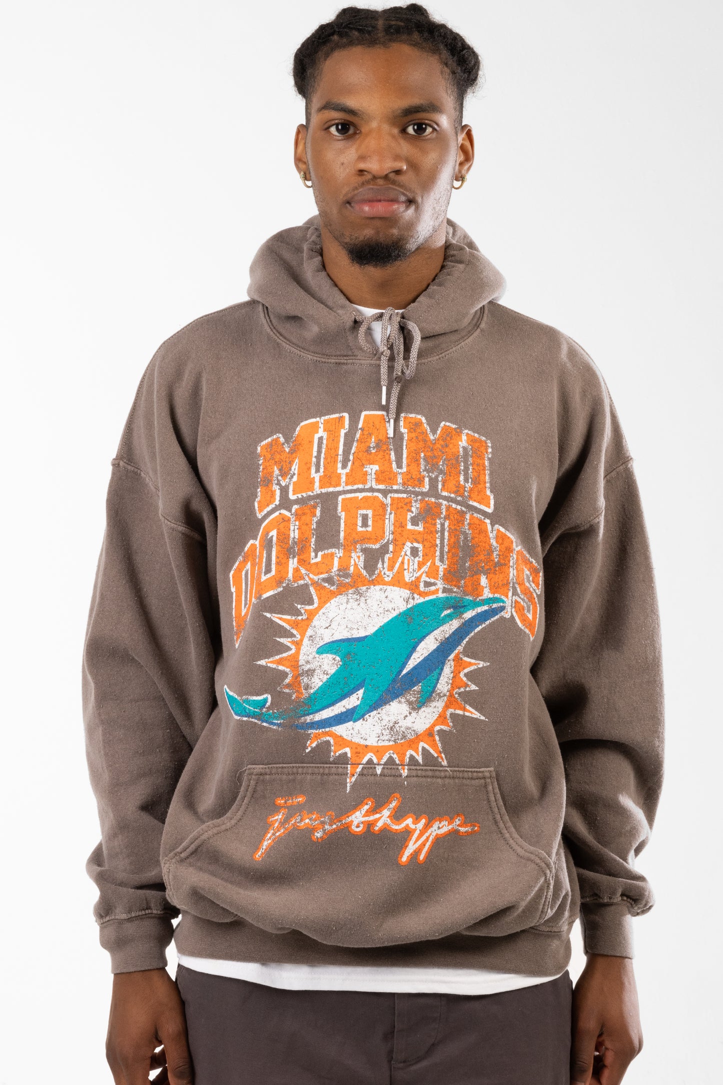 Nfl X Hype Adults Brown Miami Dolphins Hoodie