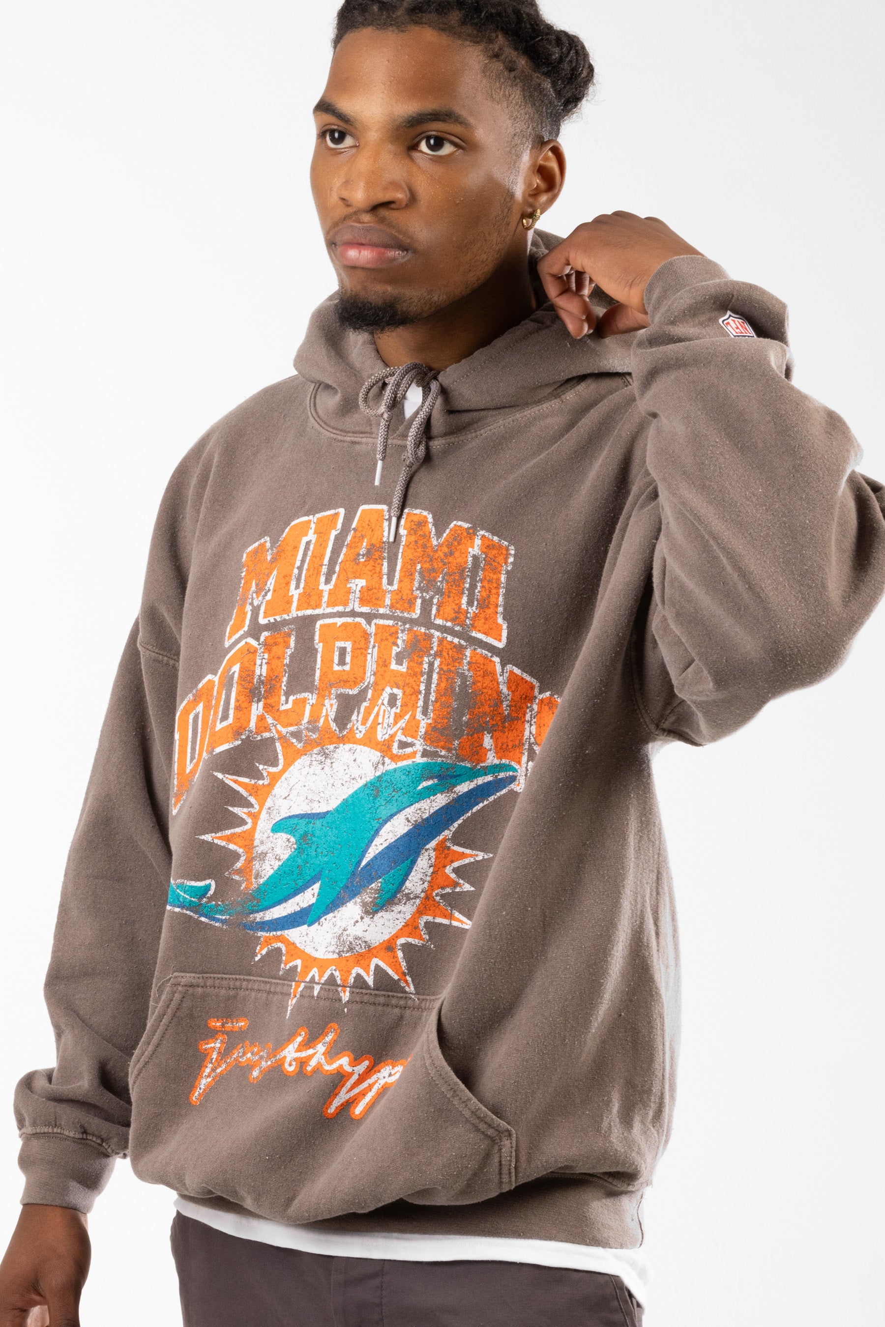 Nfl X Hype Adults Brown Miami Dolphins Hoodie Hype