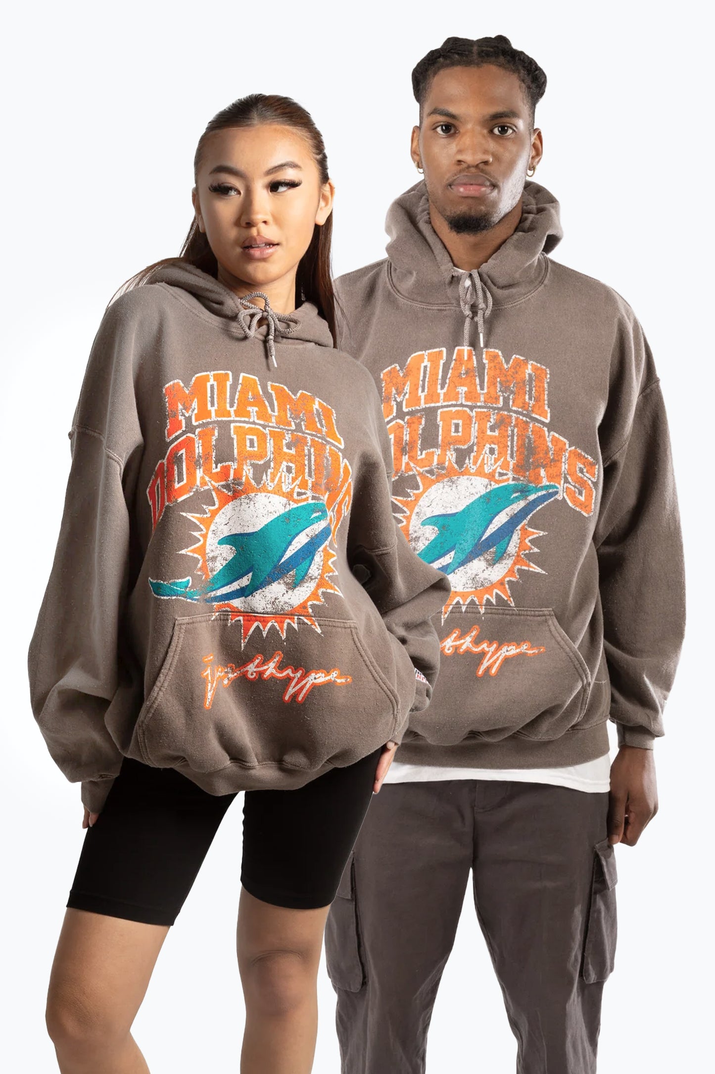 Nfl X Hype Adults Brown Miami Dolphins Hoodie