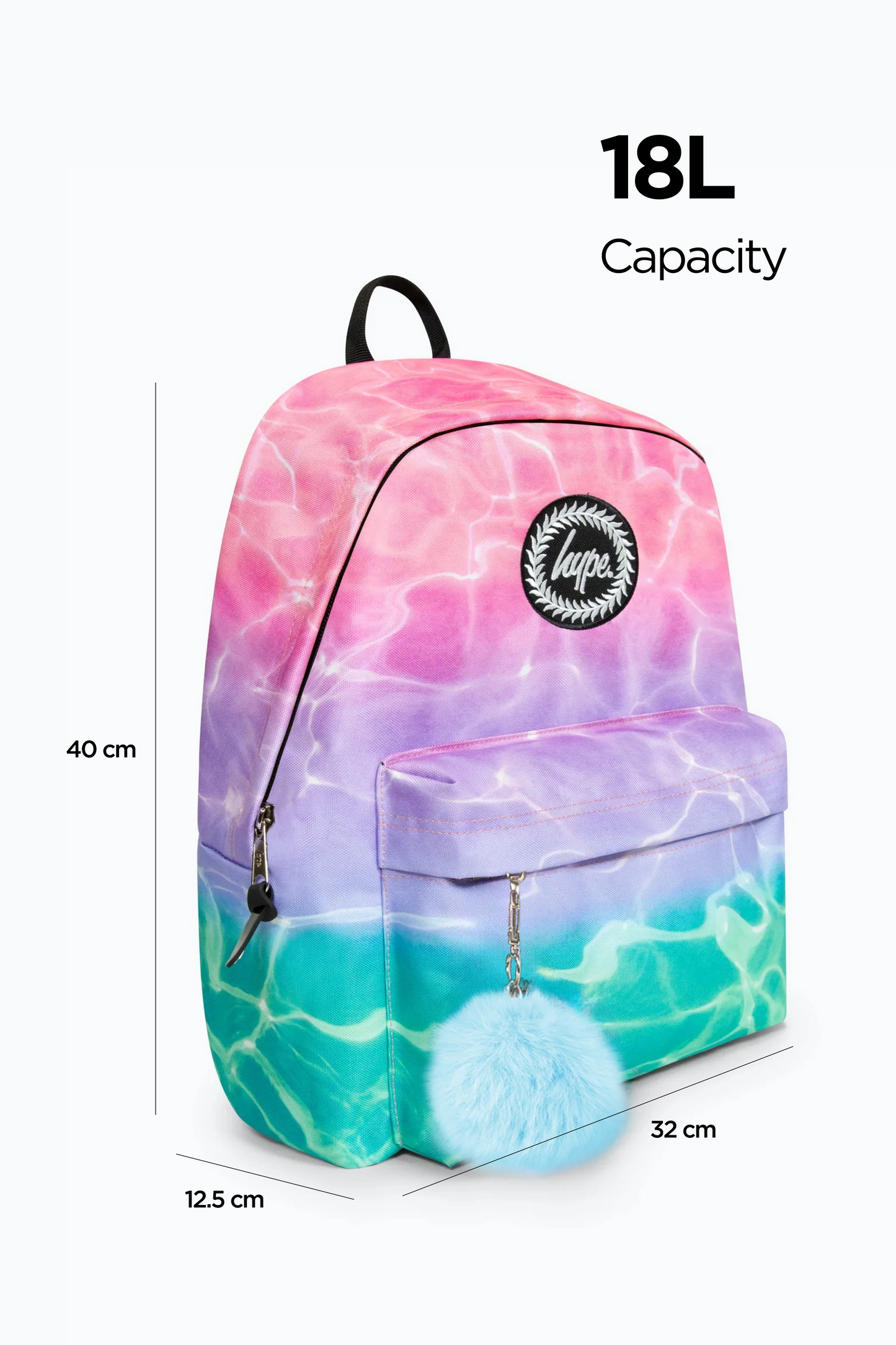 Hype Girls Pink/Turquoise Pastel Pool Backpack, Lunch Bag, Pencil Case & Bottle Bundle