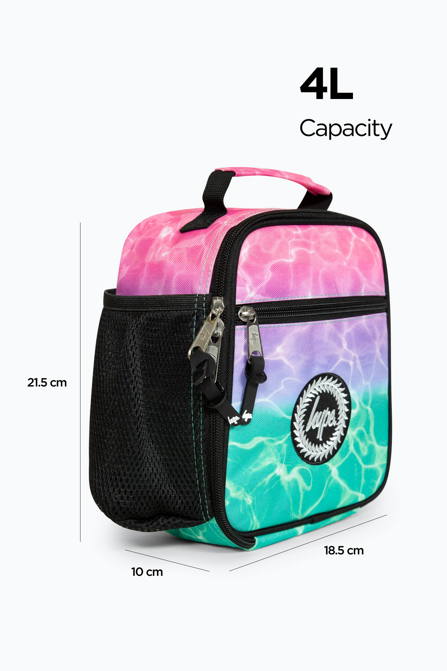 Hype Girls Pink/Turquoise Pastel Pool Backpack, Lunch Bag & Bottle Bundle