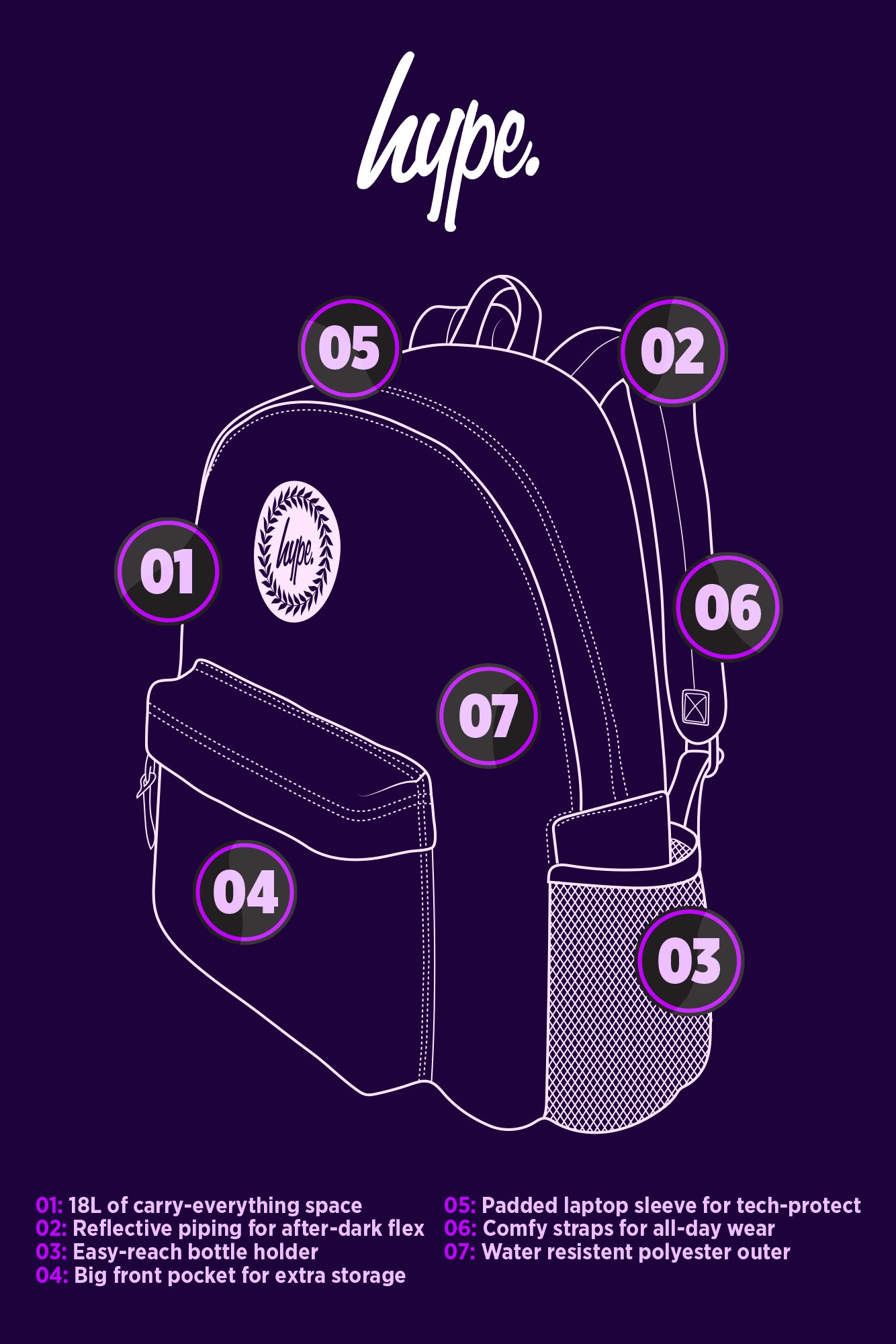 Hype Girls Pink Sweet Dreams Backpack