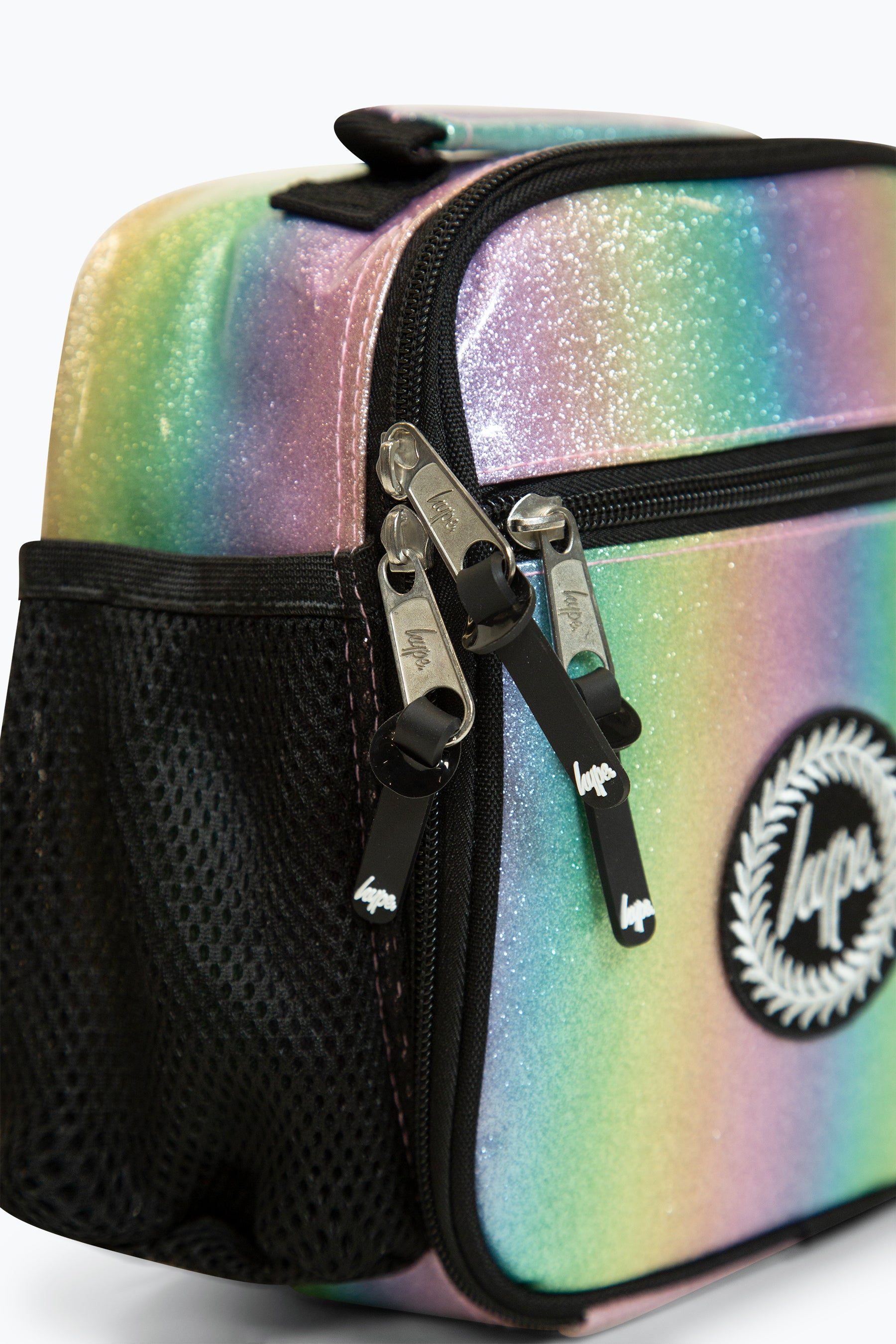 Hype Glitter Rainbow Lunch Bag Zips