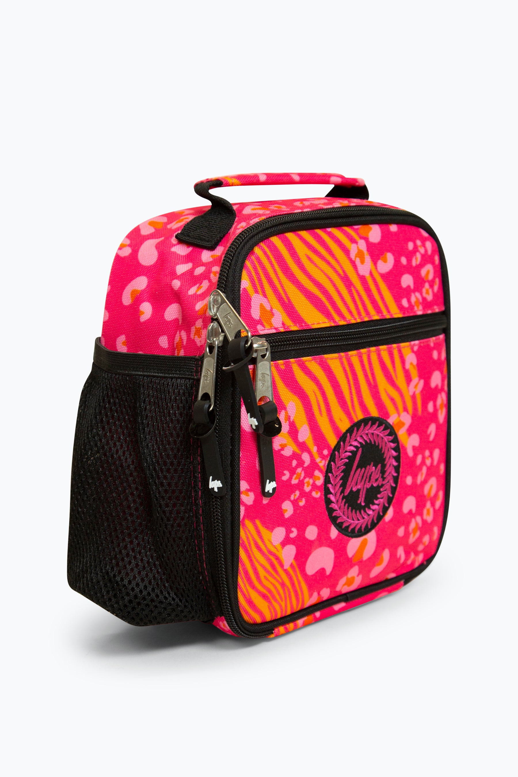 Hype Pink Animal Print Lunch Bag Left Side