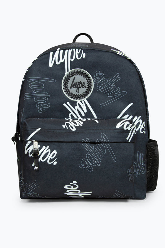 Hype Unisex Iconic Multi Script Black School Backpack