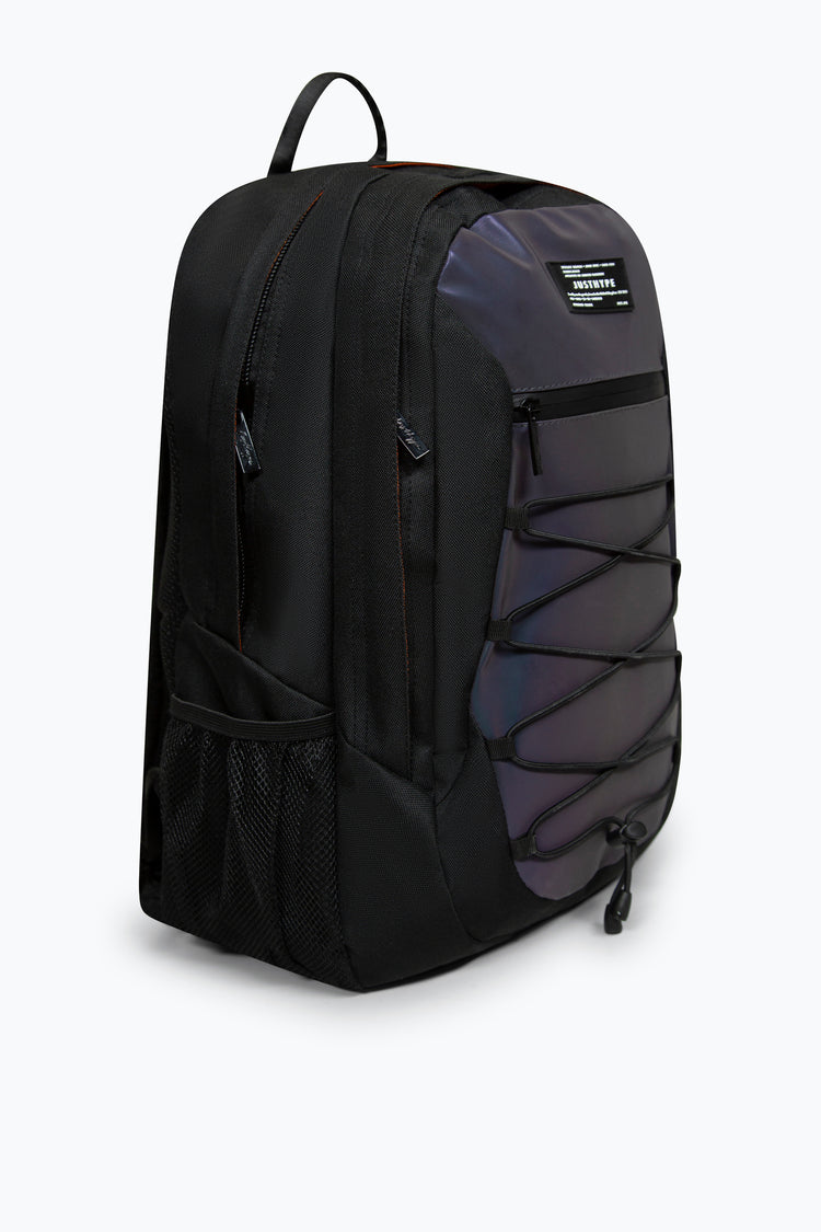 Hype Unisex Black Reflective Maxi Backpack