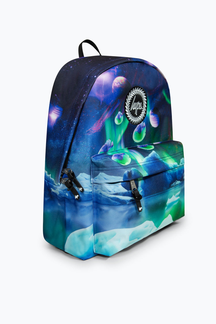 Hype Blue/Green Alien Landscape Iconic Boys School Backpack