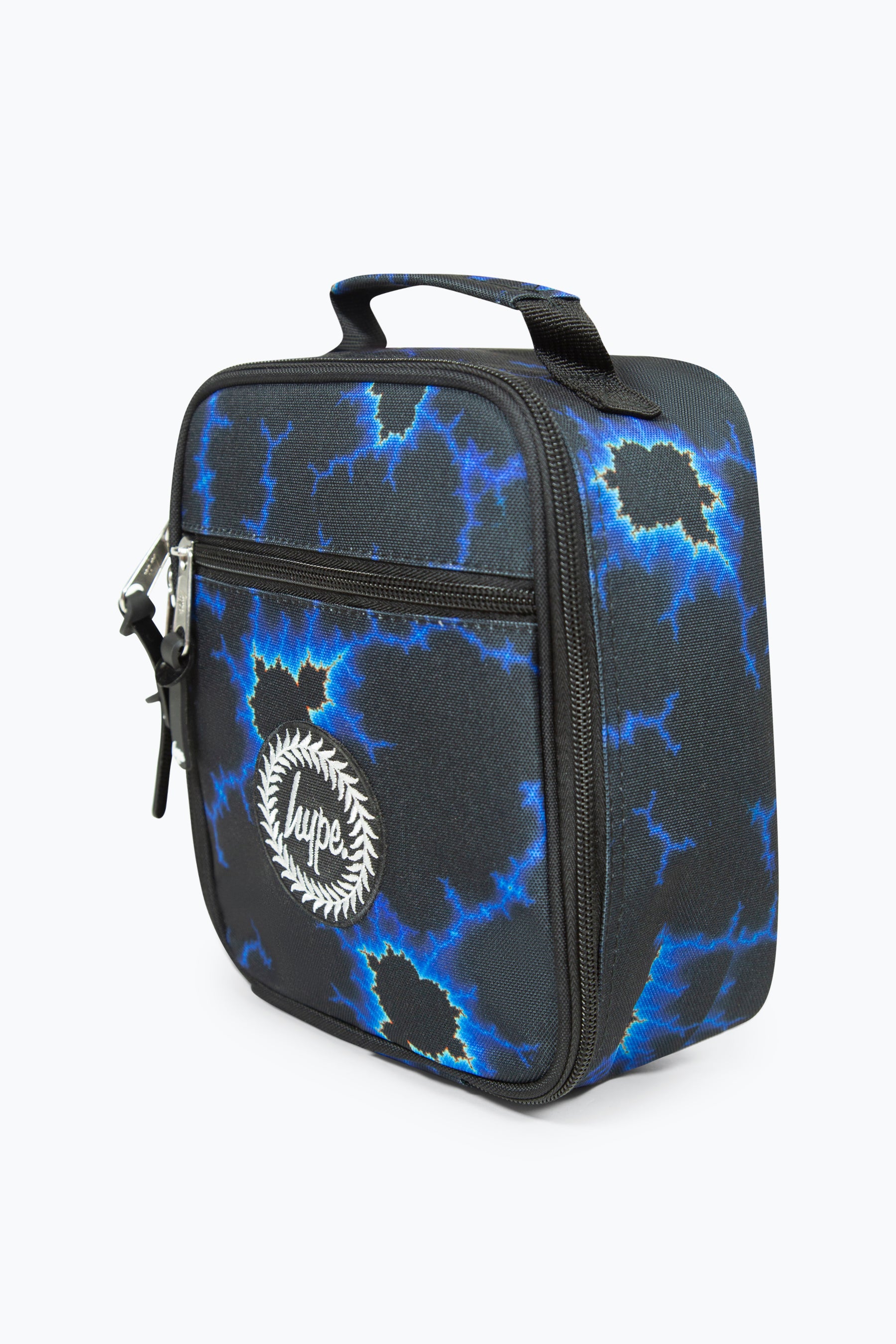 Hype Boys Lunch Box Black with Blue Lightning Right Side