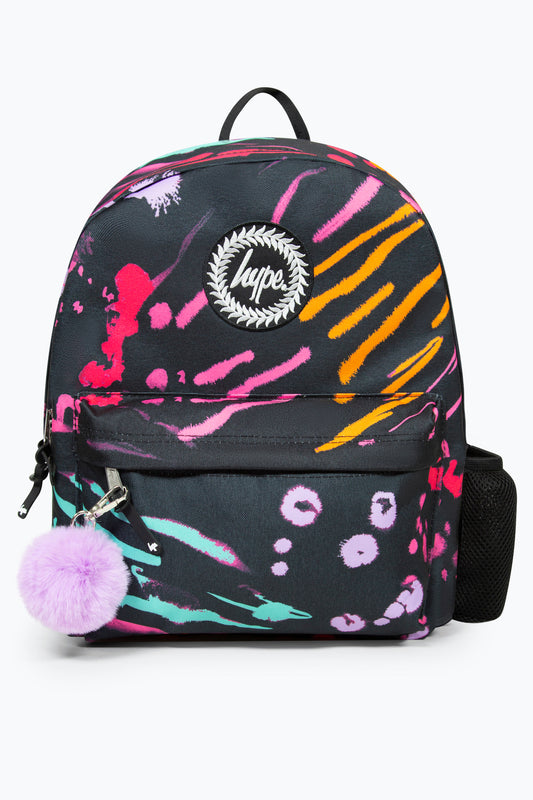 Hype Girls Iconic Animal Print Black Backpack