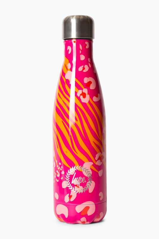 Hype Girls Pink Animal Prints Thermal Water Bottle