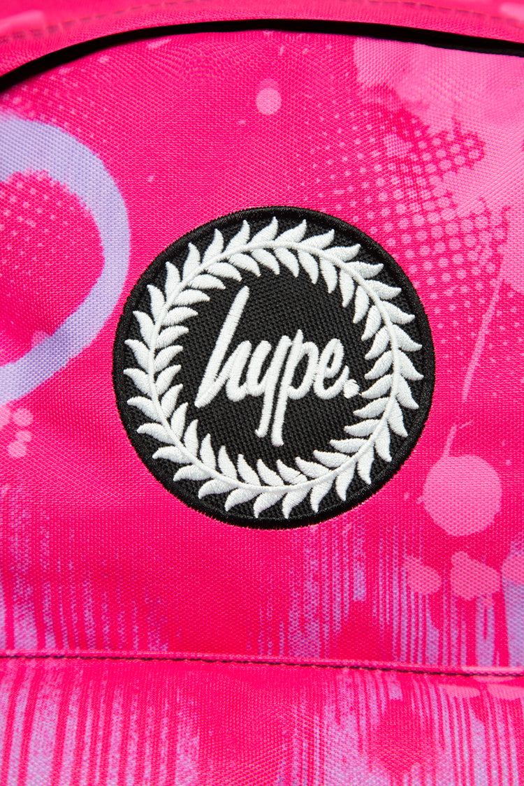 HYPE PINK HEART DRIPS BACKPACK WITH WATER BOTTLE HOLDER