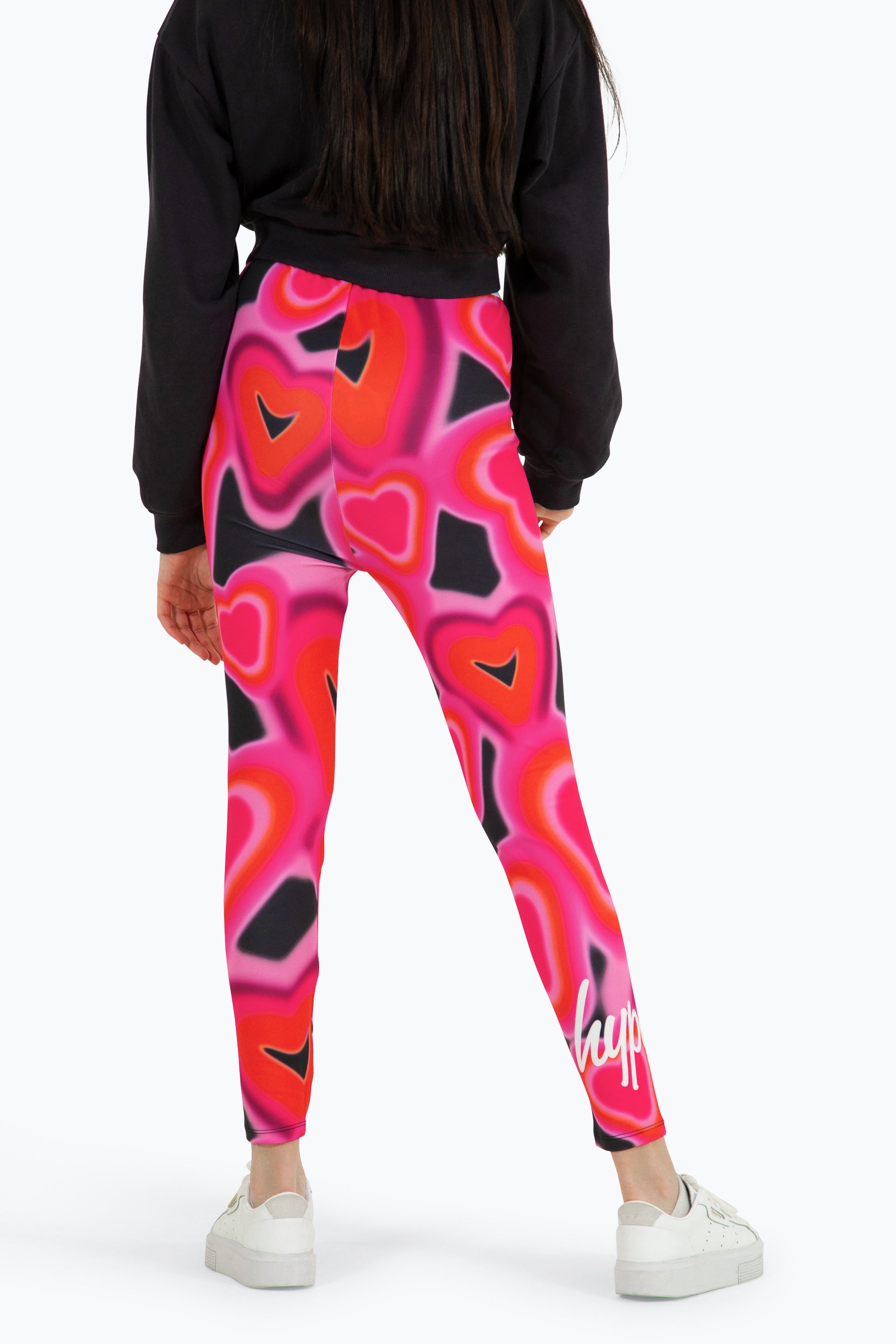 Hype Girls Pink Spray Heart Leggings Hype