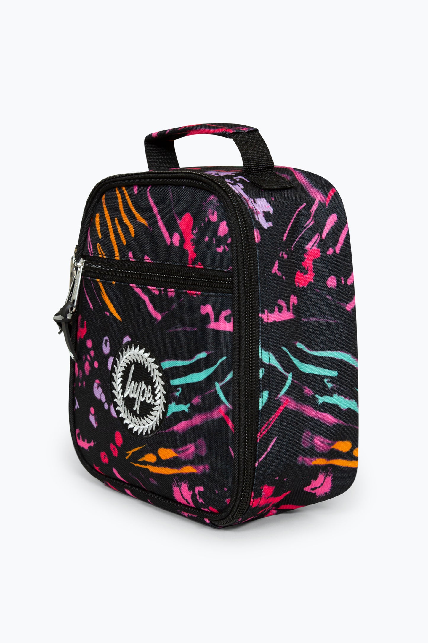 Hype Girls Black Animal Print Lunch Box Left Side View