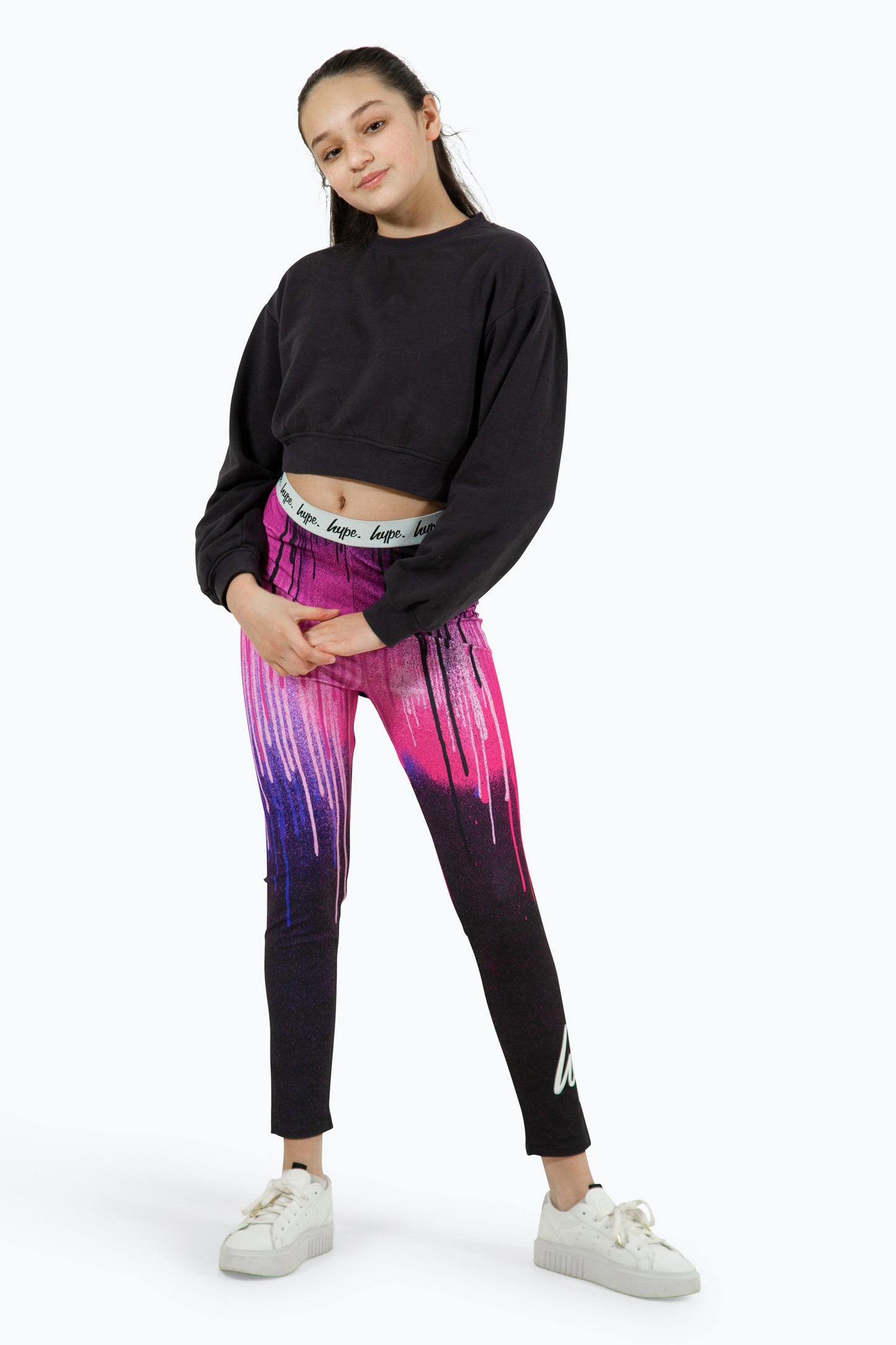 Hype Girls Multi Pink Drips Leggings