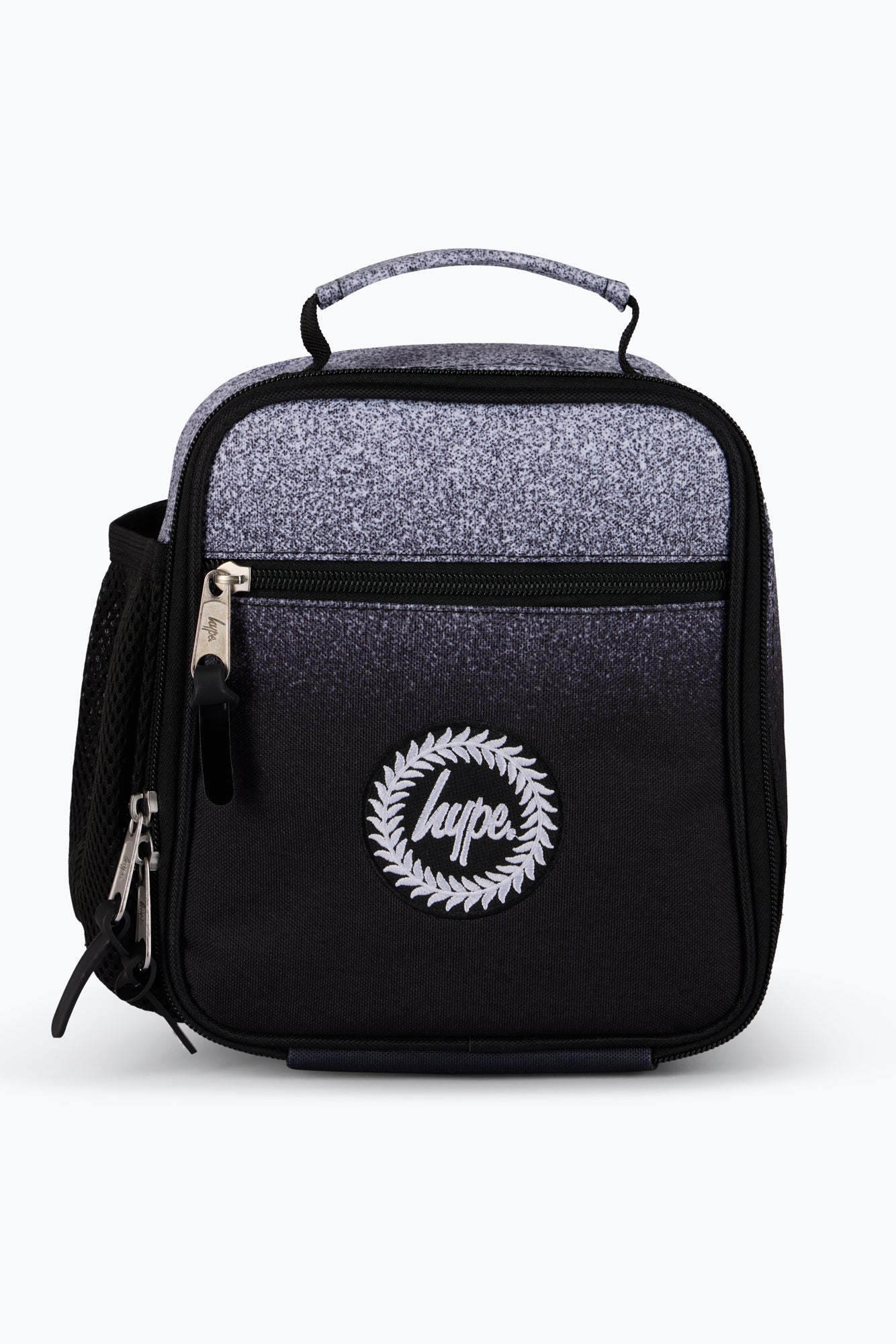 Black White Speckle Fade Lunch Bag