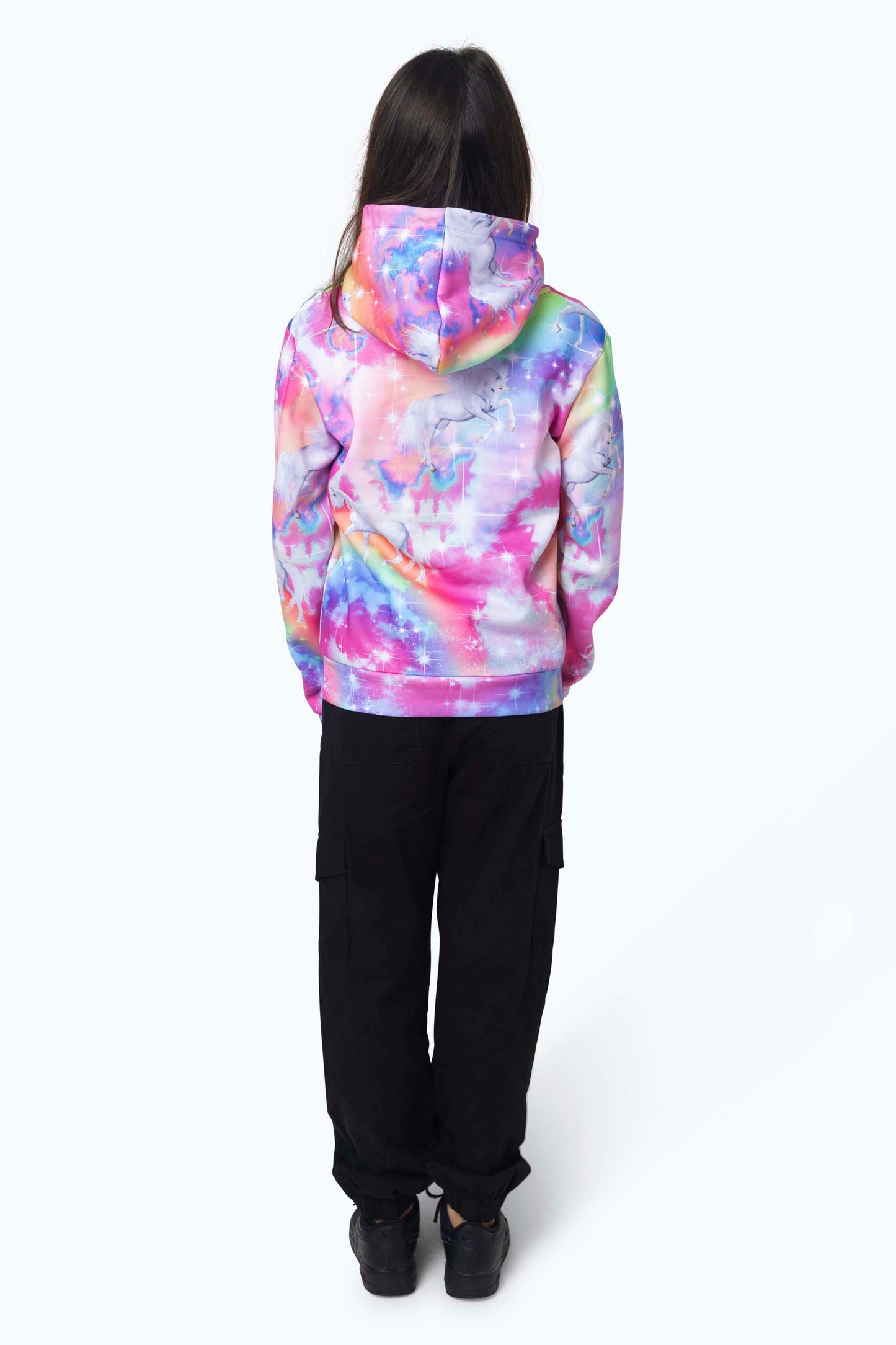 Hype Girls Multi Rainbow Unicorn Sparkle Hoodie