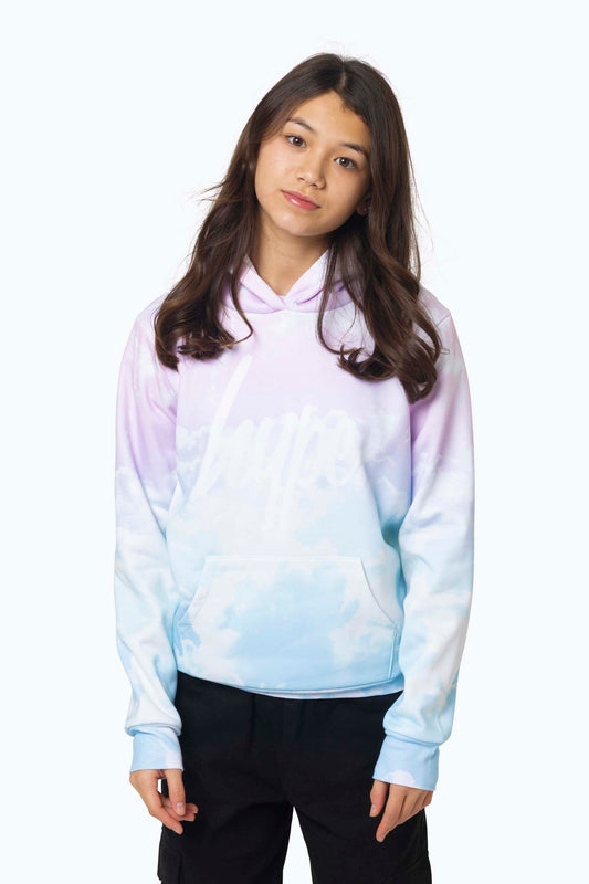 Hype Girls Multi Pastel Clouds Hoodie