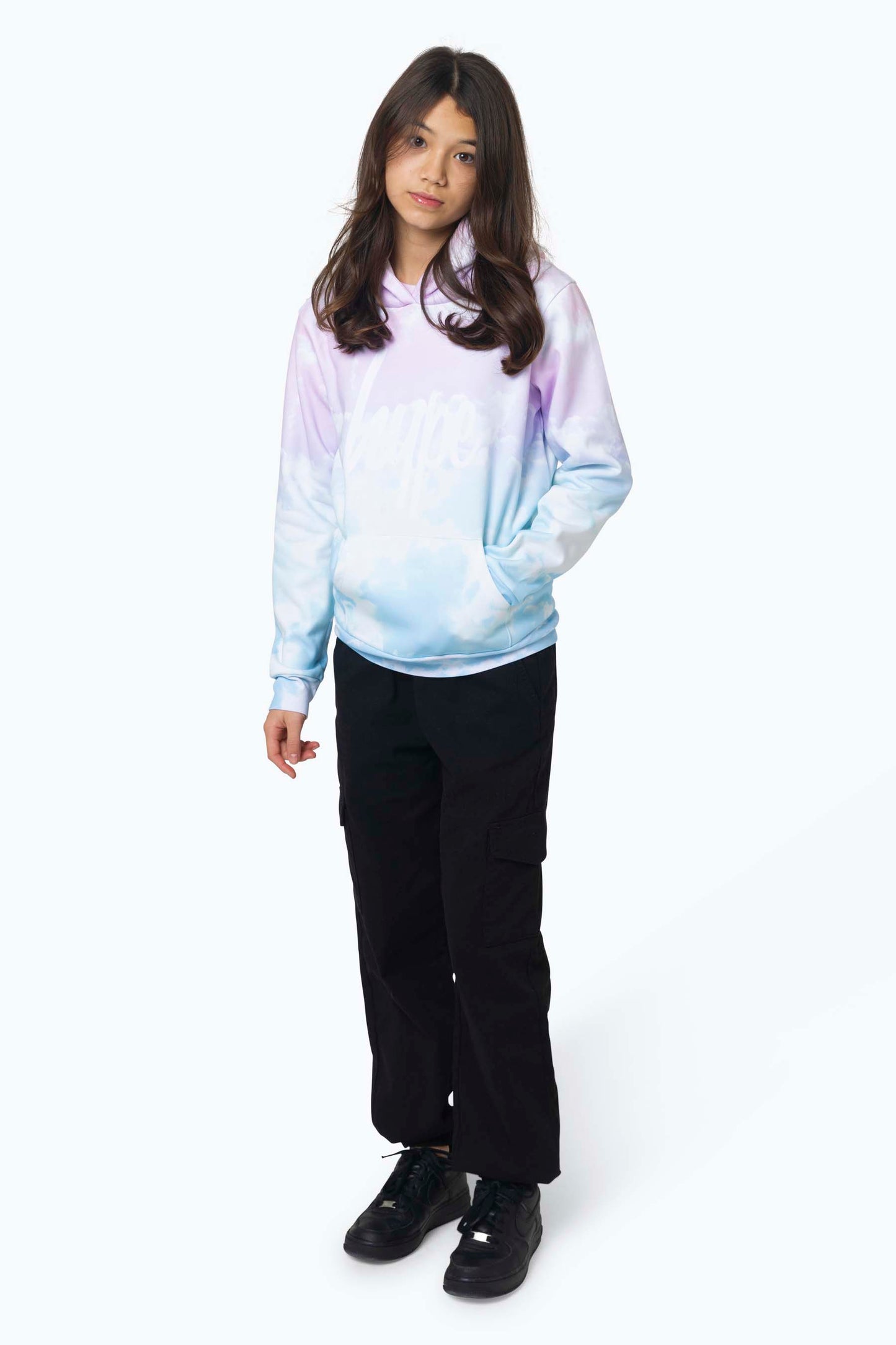 Hype Girls Multi Pastel Clouds Hoodie