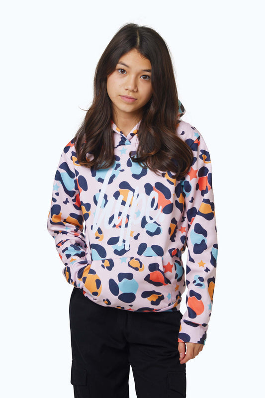 Hype Girls Multi Star Leopard Hoodie