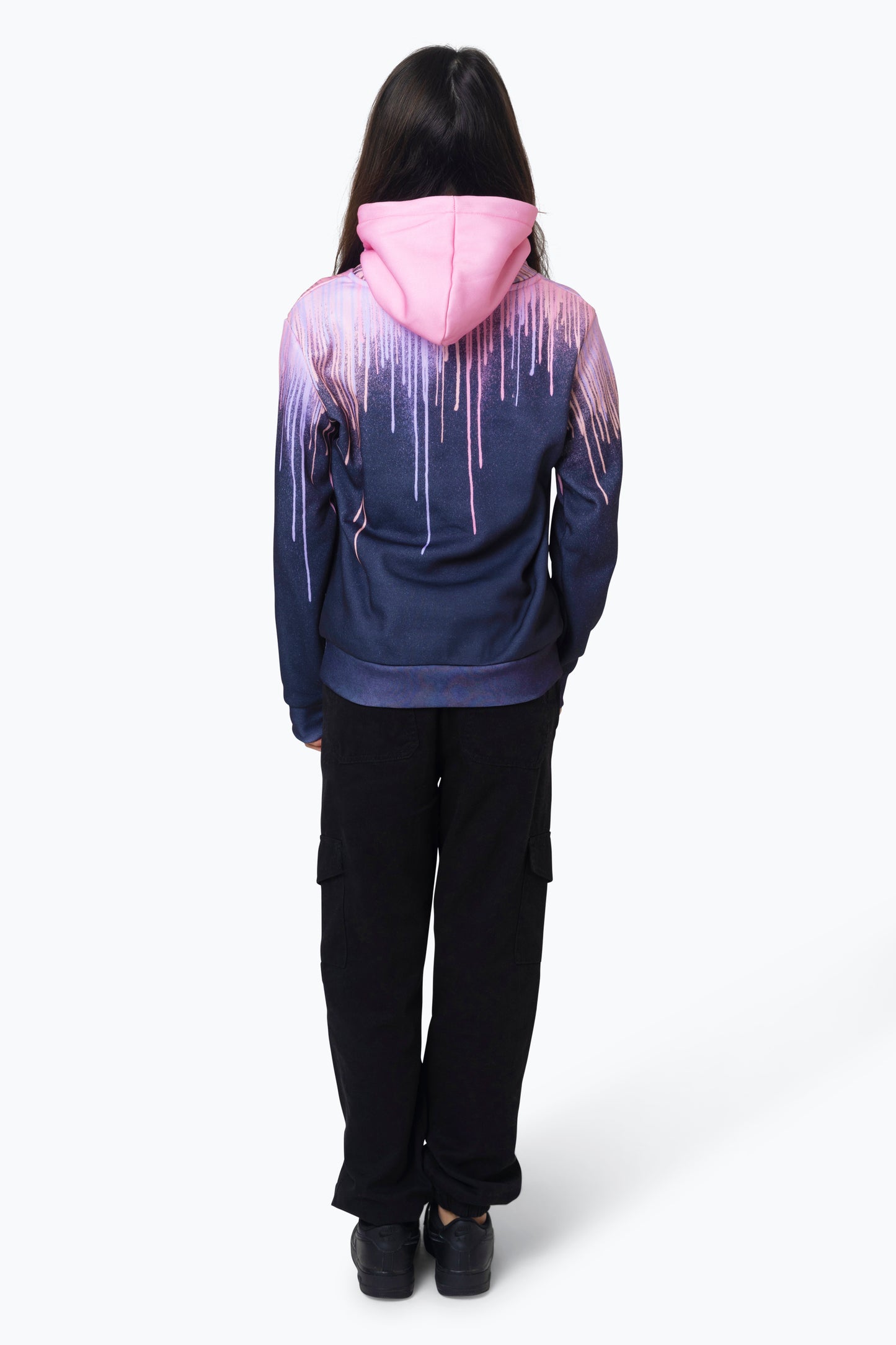 Hype Girls Multi Dark Pastel Drips Hoodie