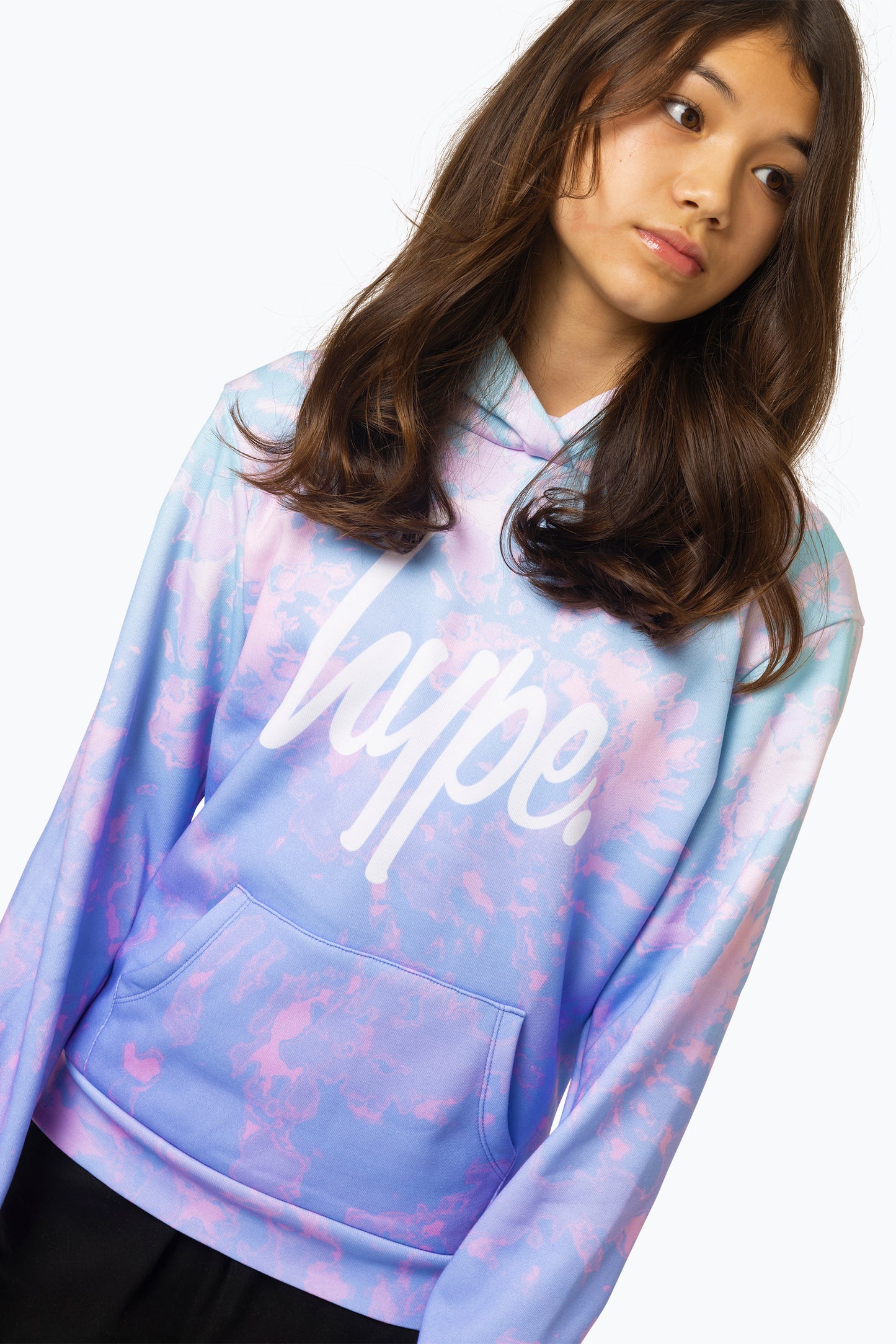 Hype Girls Multi Pastel Tie Dye Hoodie