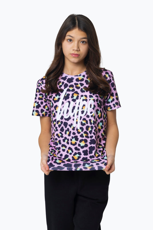 Hype Girls Multi Disco Leopard T-Shirt