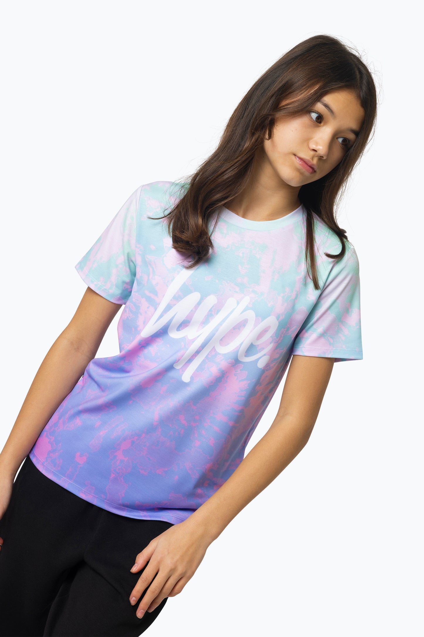 Hype Girls Multi Pastel Tie Dye T-Shirt