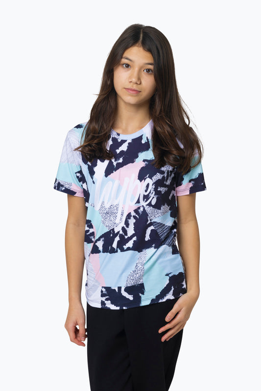 Hype Girls Multi Pastel Abstract T-Shirt