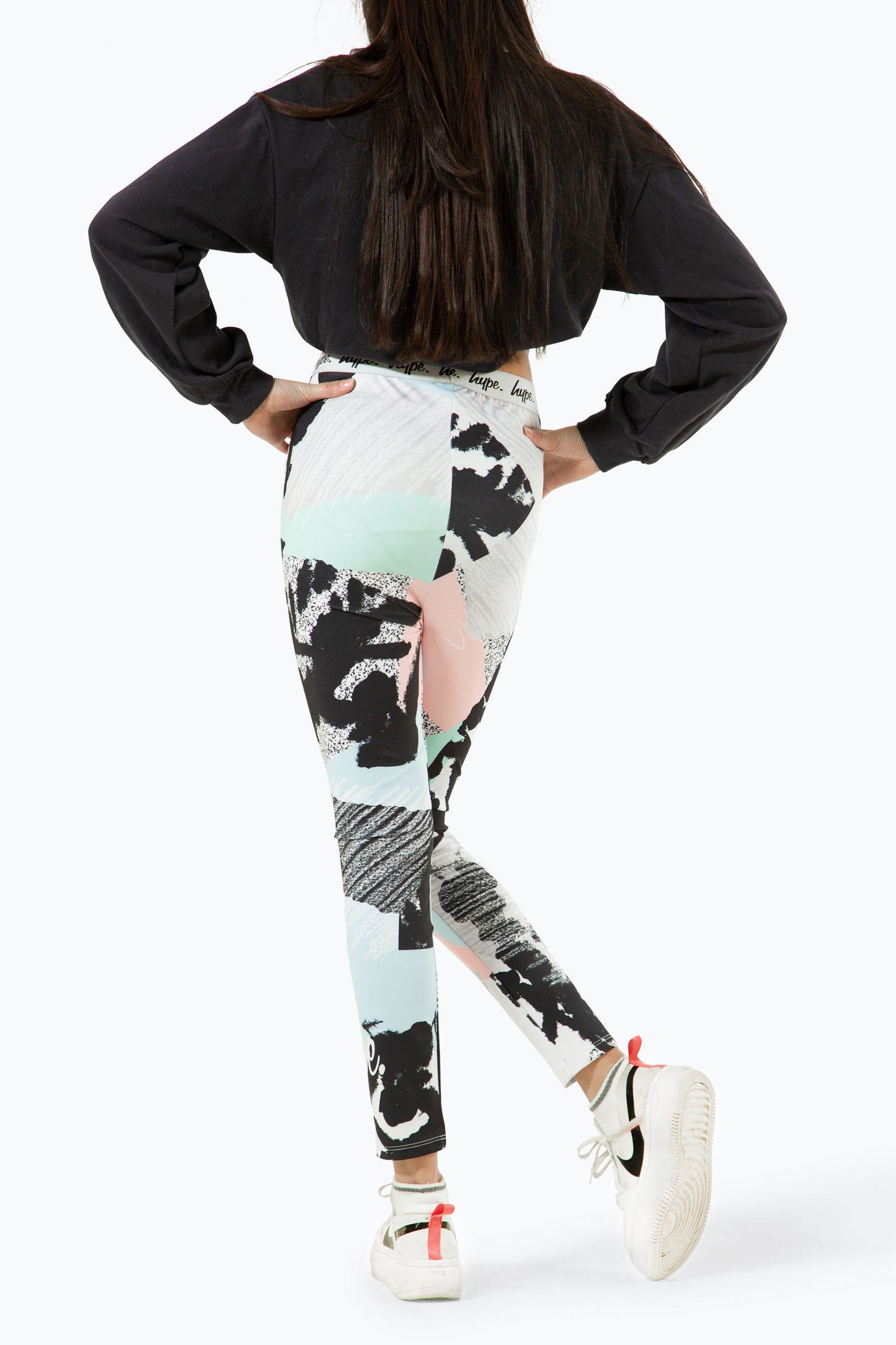 Hype Girls Multi Pastel Abstract Leggings