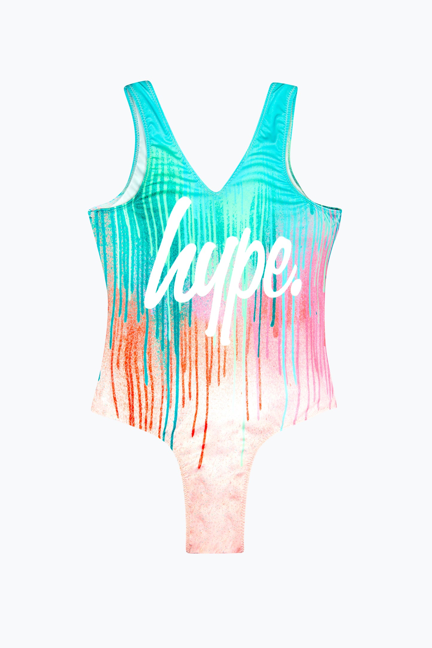 Hype Girls Multi Mint Pink Drips Swimsuit