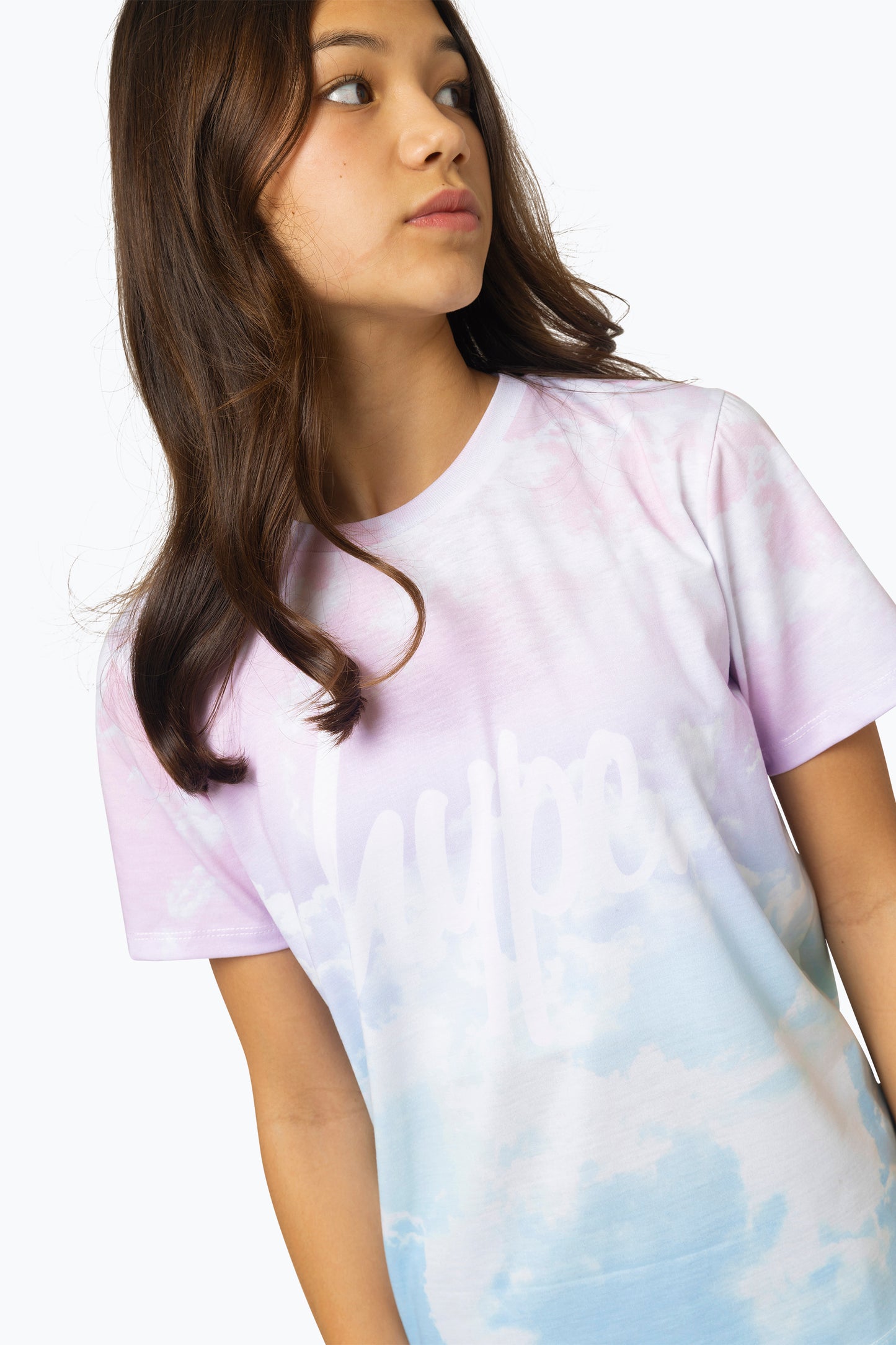 Hype Girls Multi Pastel Clouds T-Shirt