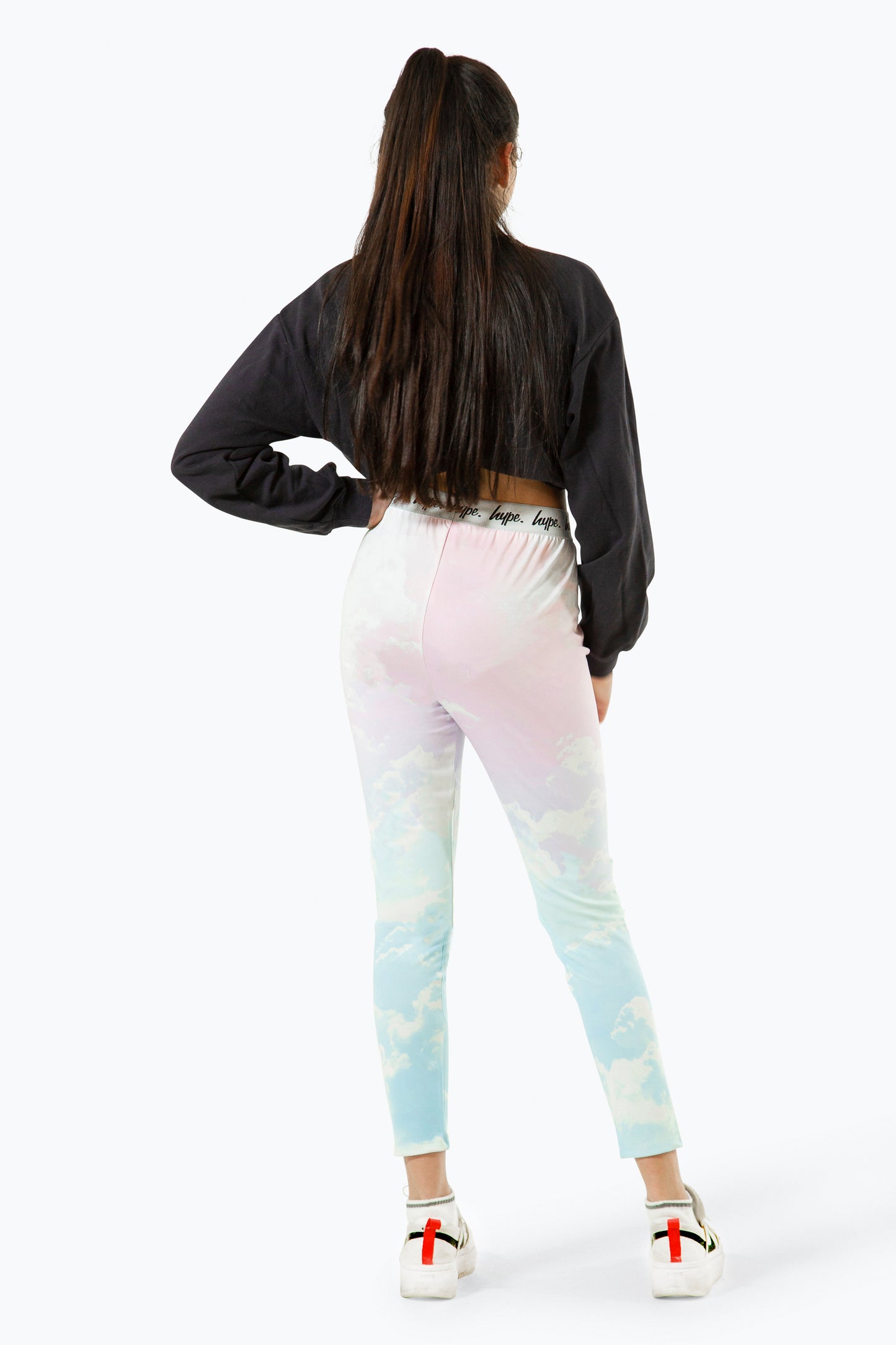 Hype Girls Multi Pastel Clouds Leggings