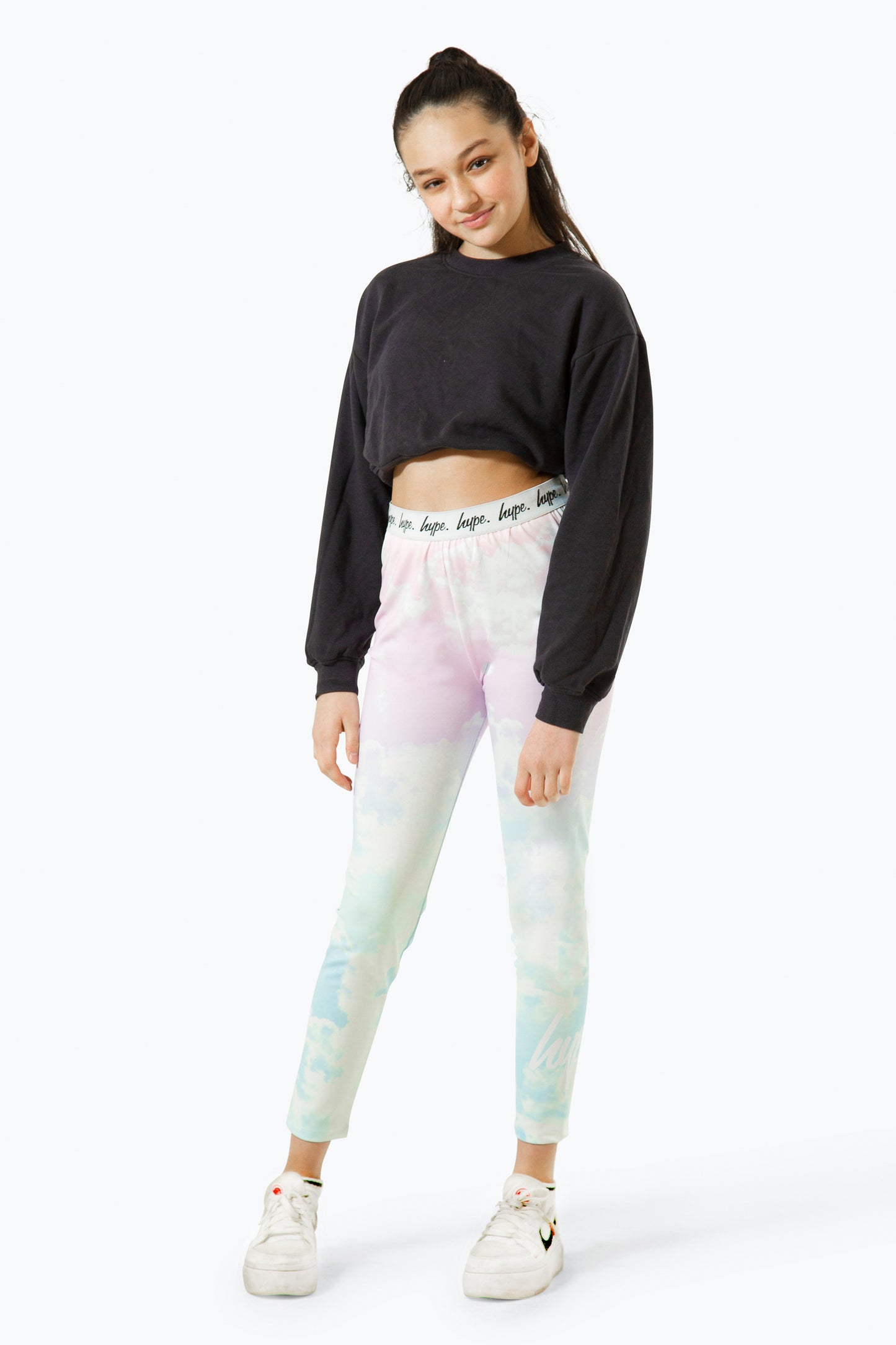 Hype Girls Multi Pastel Clouds Leggings