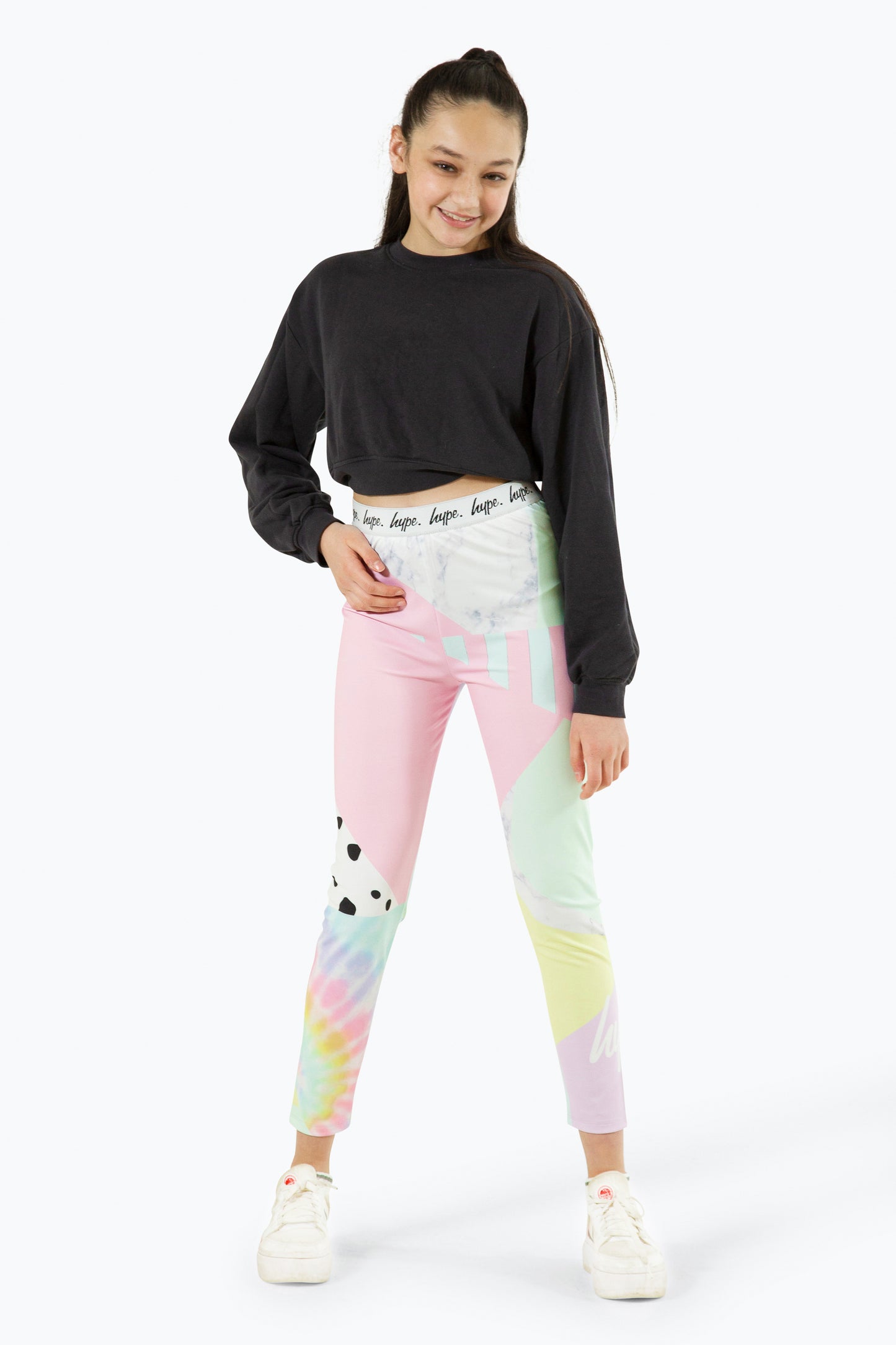 Hype Girls Multi Pastel Collage Leggings