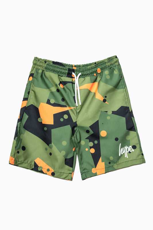 Hype Boys Multi Geo Camo Swim Shorts