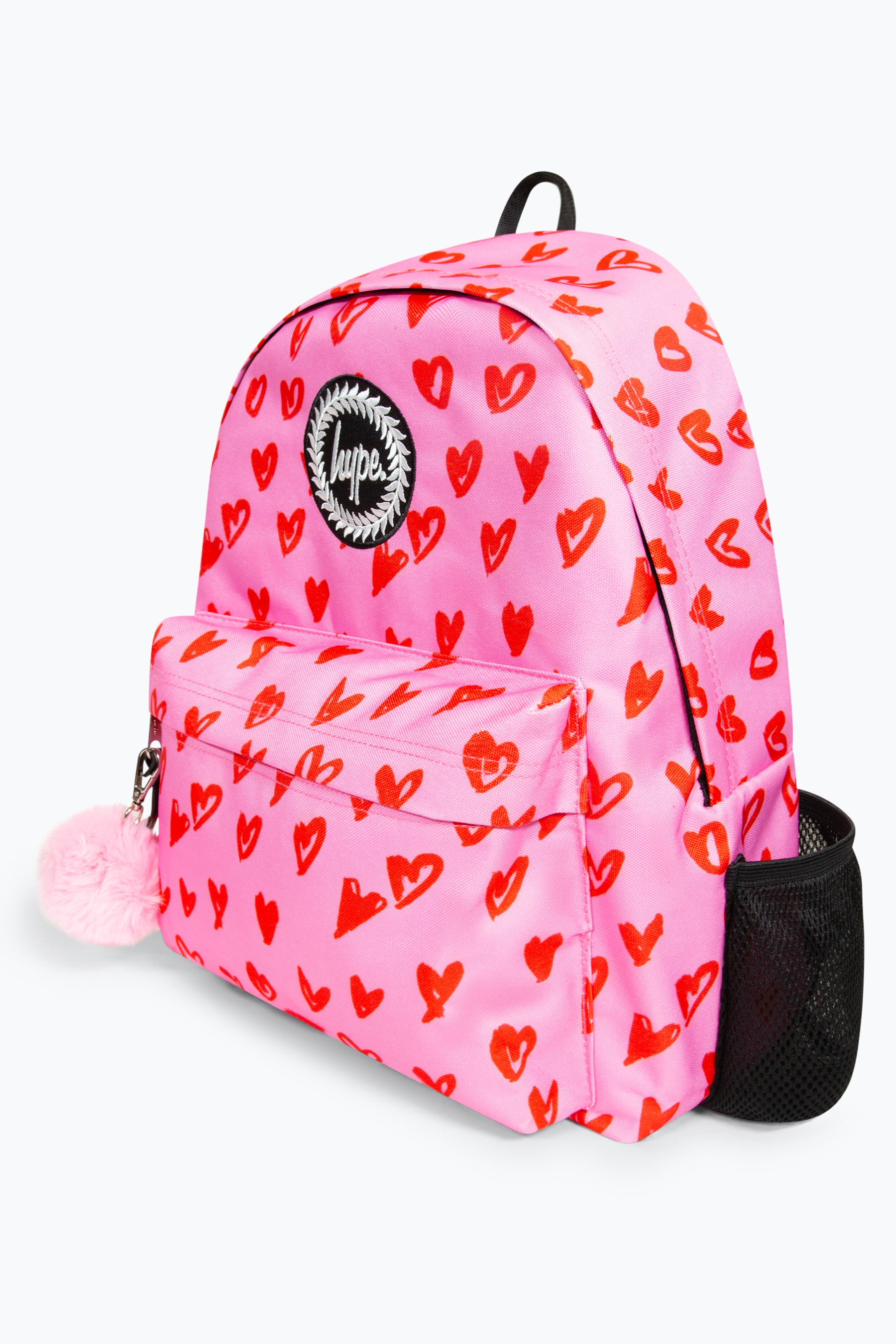 Girls Iconic Scribble Hearts Pink Backpack