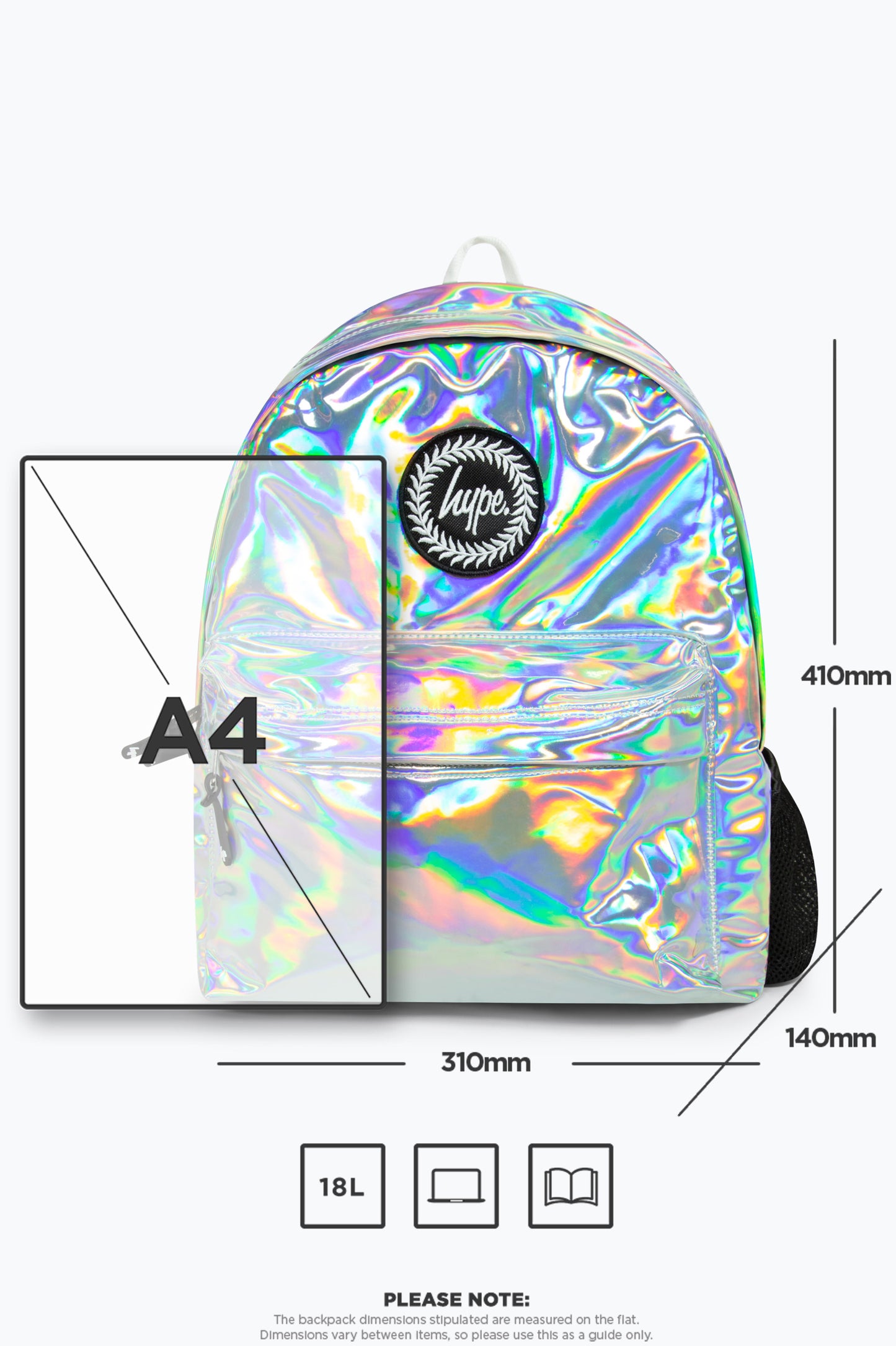 Hype Girls Iconic Silver Holographic Backpack