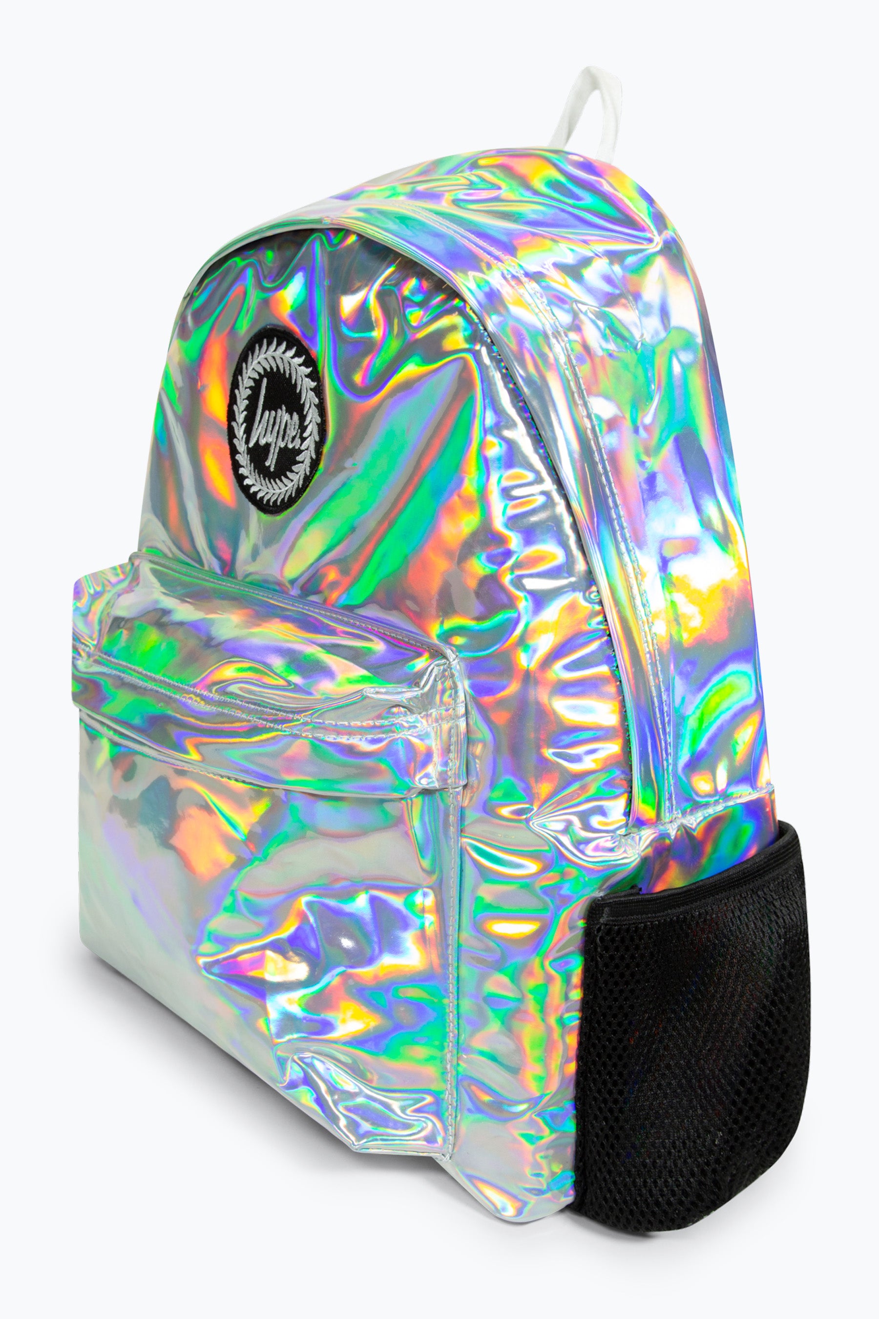 Girls Iconic Silver Holographic Backpack - Main Image