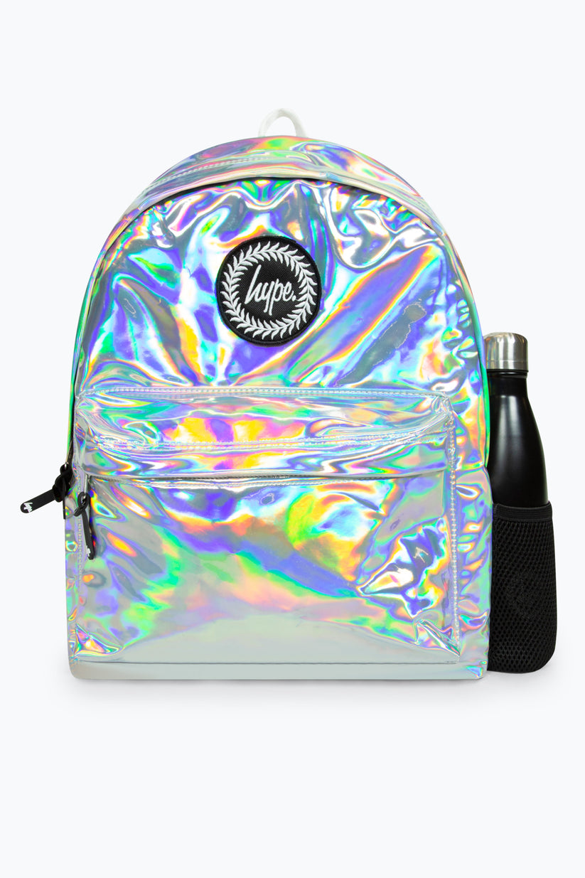 Girls Iconic Silver Holographic Backpack | Hype.