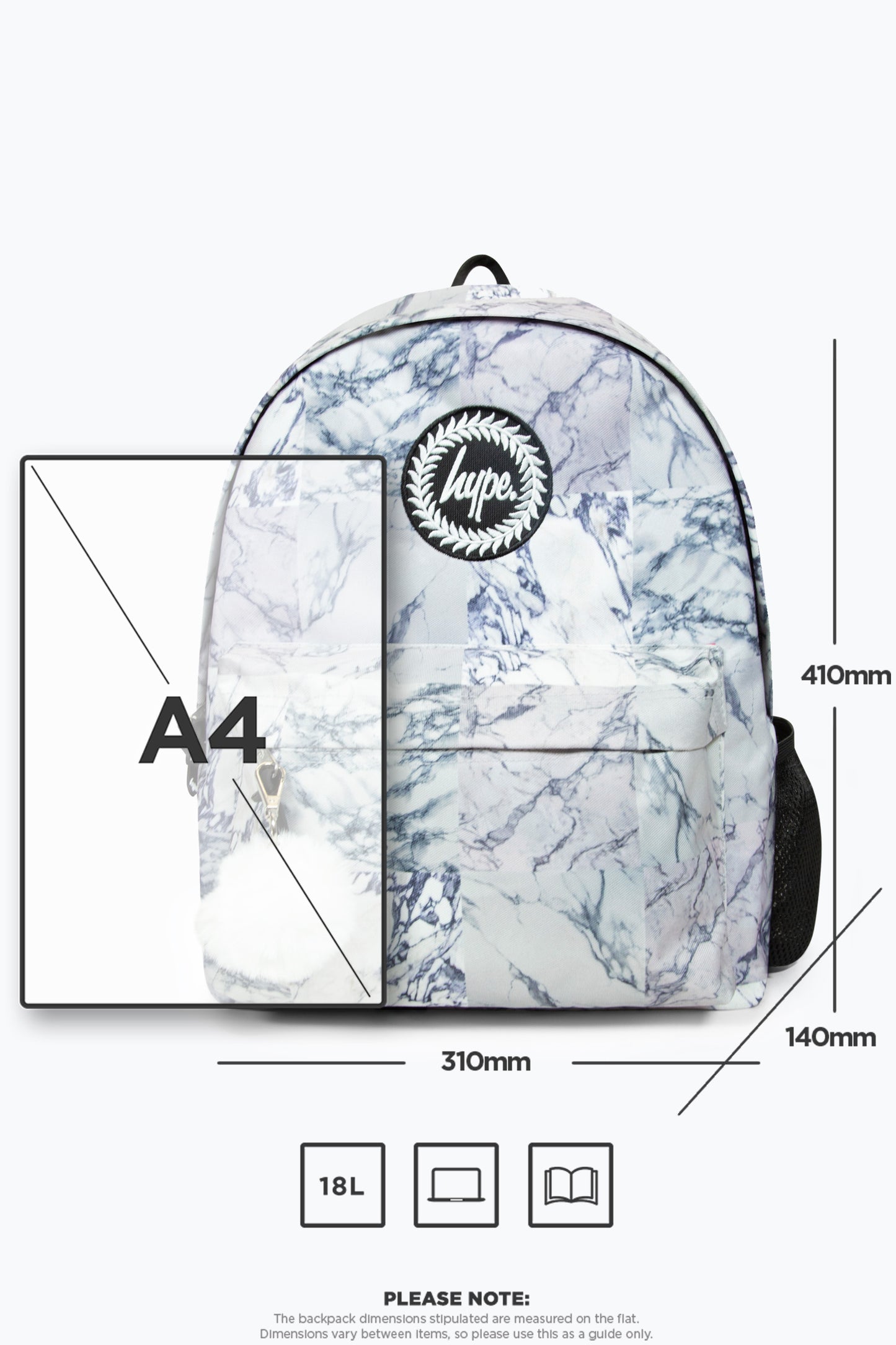 Hype Girls Iconic Grey Marble Backpack